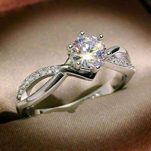 1.45 CT Round Cut Diamond Infinity Engagement Wedding Ring - 14K White Gold Finish for Brides & Couples | Perfect for Proposals, Anniversaries & Special Occasions