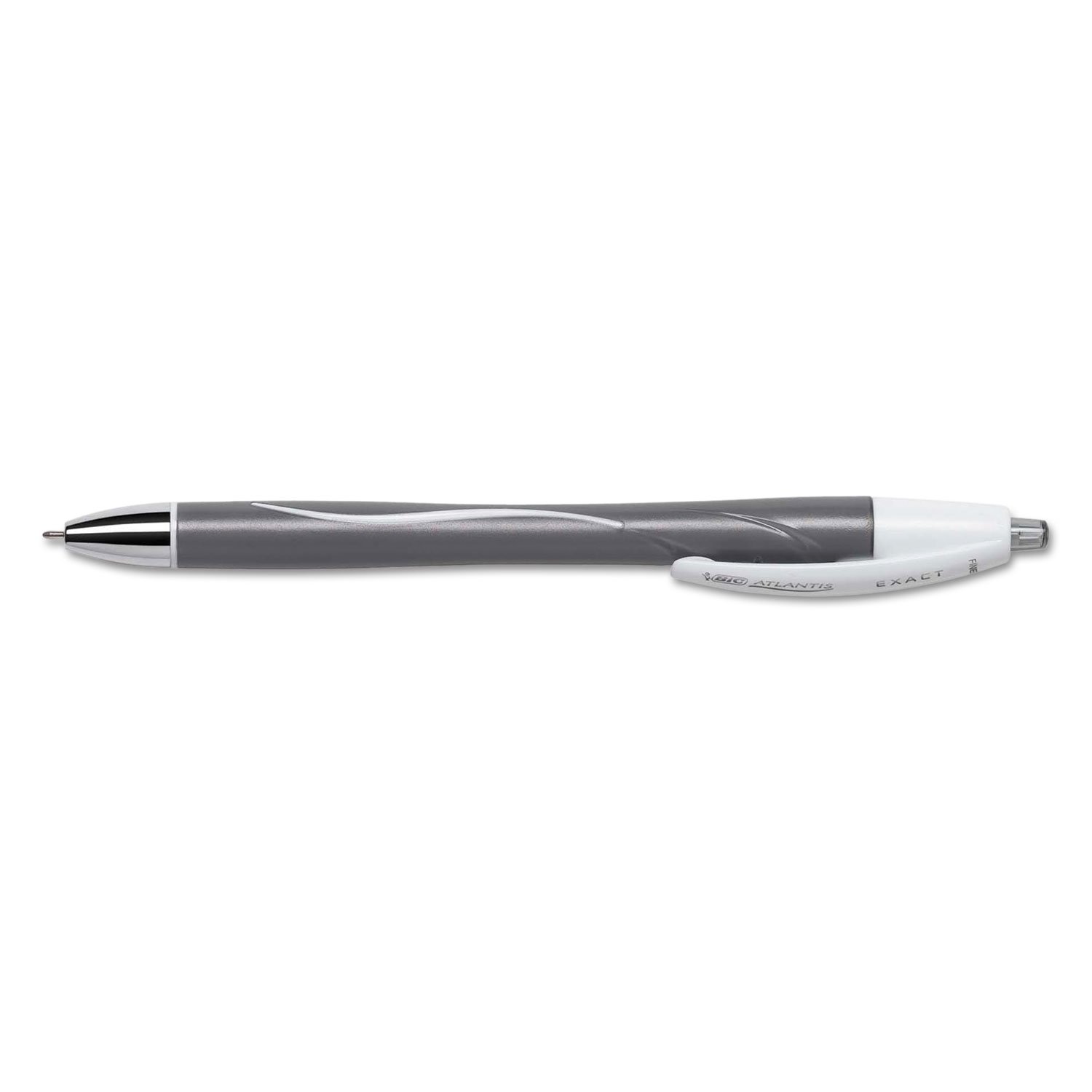 BIC Glide Exact Retractable Fine Point 0.7mm Pens - Black Ink, 12-Pack (VCGN11BK) - Smooth Writing for Office, School & Note Taking