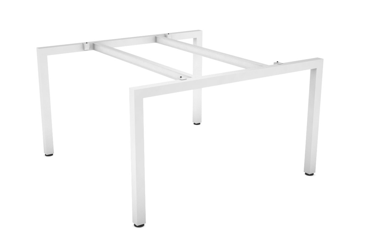 White Quadro Square Legs Table Frame - Sturdy & Modern Dining Table Base for Kitchen, Restaurant, and Outdoor Use