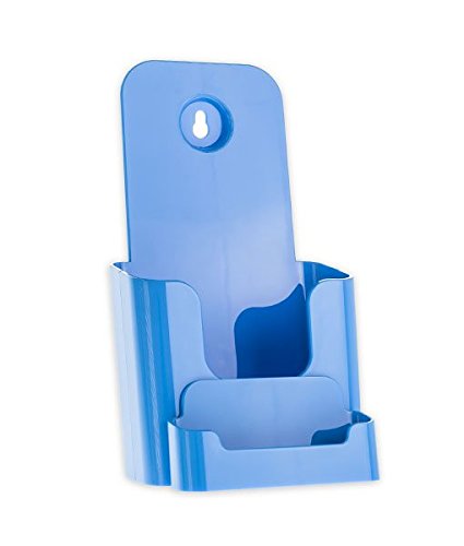 Source One 4x9 Inch Tri-Fold Brochure Display Stand with Business Card Slot - 40 Pack Baby Blue - Perfect for Trade Shows, Retail Stores & Office Reception Areas