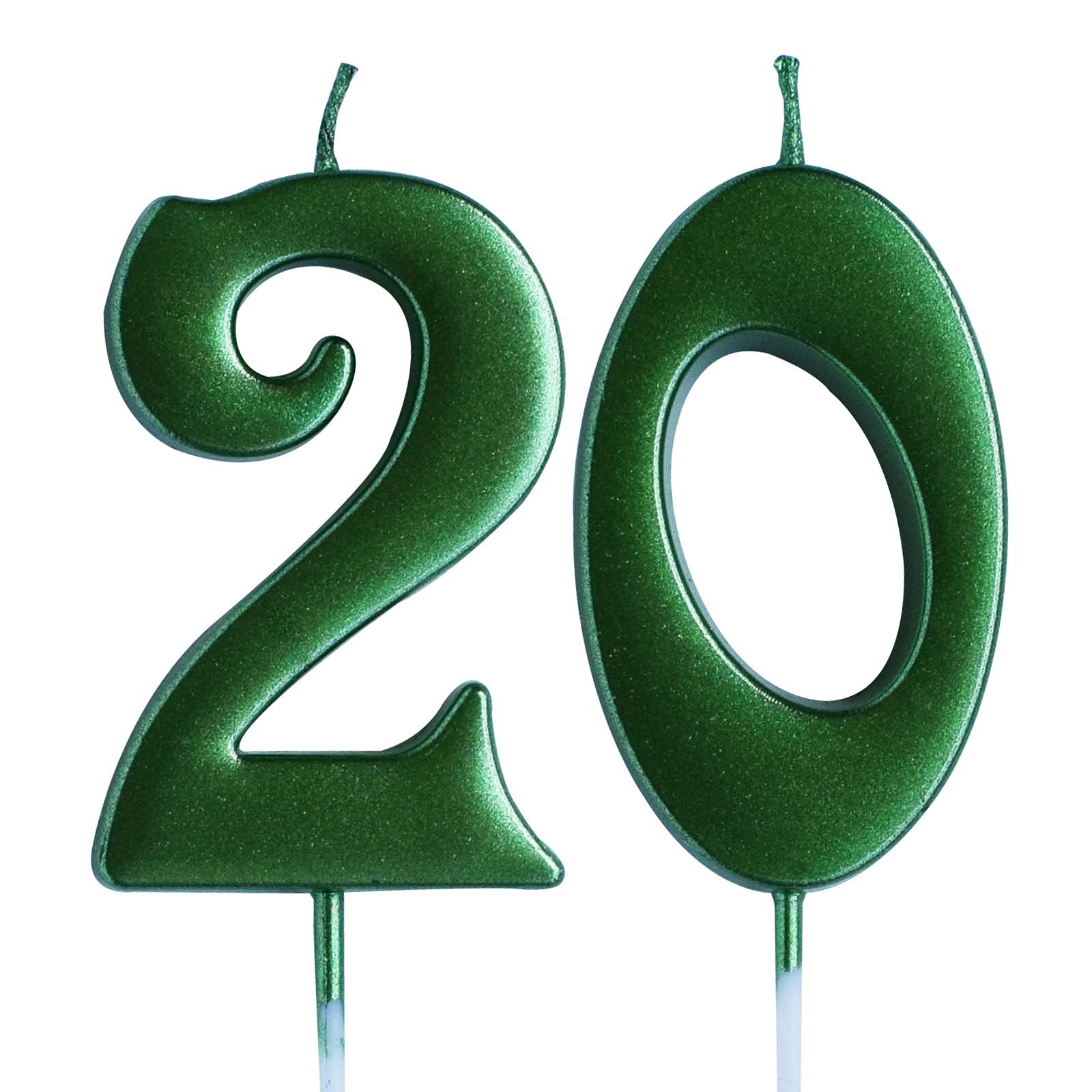 20th Birthday Candle - Green Number 20 Cake Topper for Boys & Girls | Party Decorations & Supplies | Perfect for Milestone Celebrations, Sweet 16 Parties & Anniversary Cakes