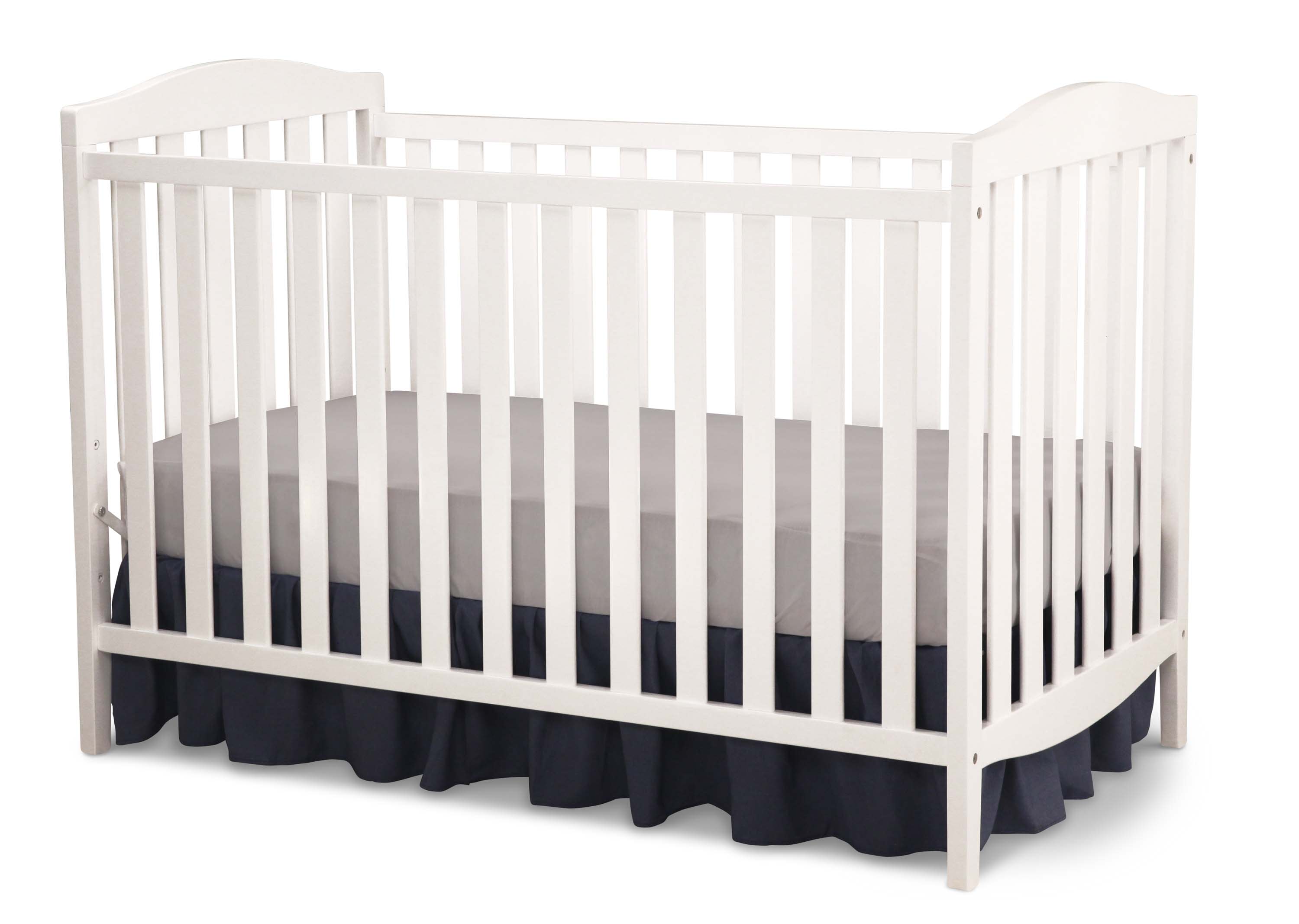 Capri 3-in-1 Convertible Baby Crib - Toddler Bed & Daybed - Safe Nursery Furniture for Newborns to Kids (White) | Perfect for Small Spaces & Modern Nurseries