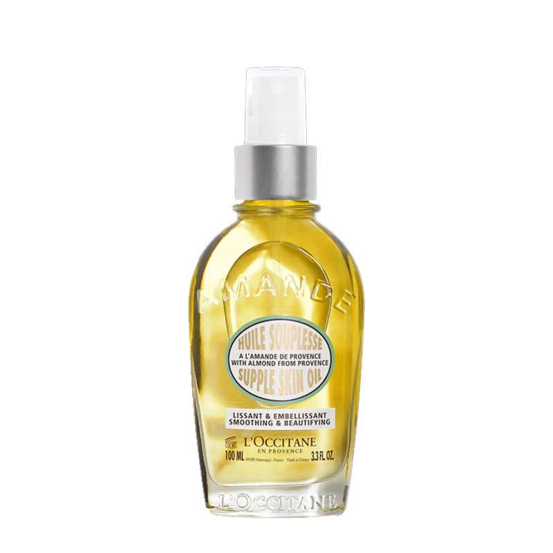 L'OCCITANE Almond Supple Skin Oil - 100% Natural Body Moisturizer for Dry Skin | Hydrating & Nourishing Treatment for Smooth, Glowing Skin | Perfect for Daily Use, Massage & Spa Nights