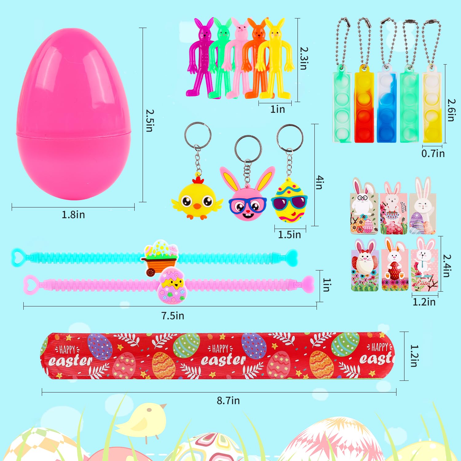 153-Piece Easter Basket Stuffers Set - Assorted Small Toys, Prizes & Plastic Easter Eggs for Kids | Bulk Easter Gifts for Egg Hunts, Party Favors & Holiday Celebrations | Perfect for Classroom Rewards, Birthday Goodie Bags & Spring Festivities