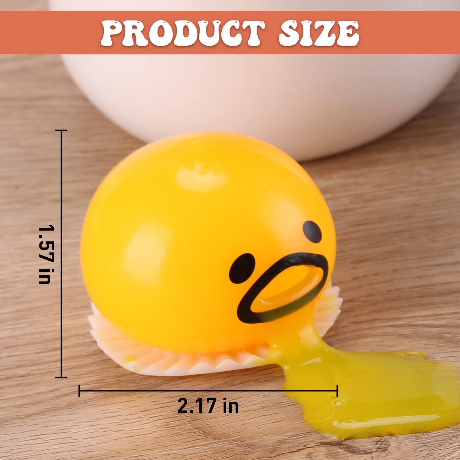 4 Pack Slime Stress Egg Balls - Funny Vomiting & Sucking Egg Yolk Squeeze Toys for Stress Relief, Prank Gifts for Kids & Adults - Perfect for Office, School, and Home Relaxation