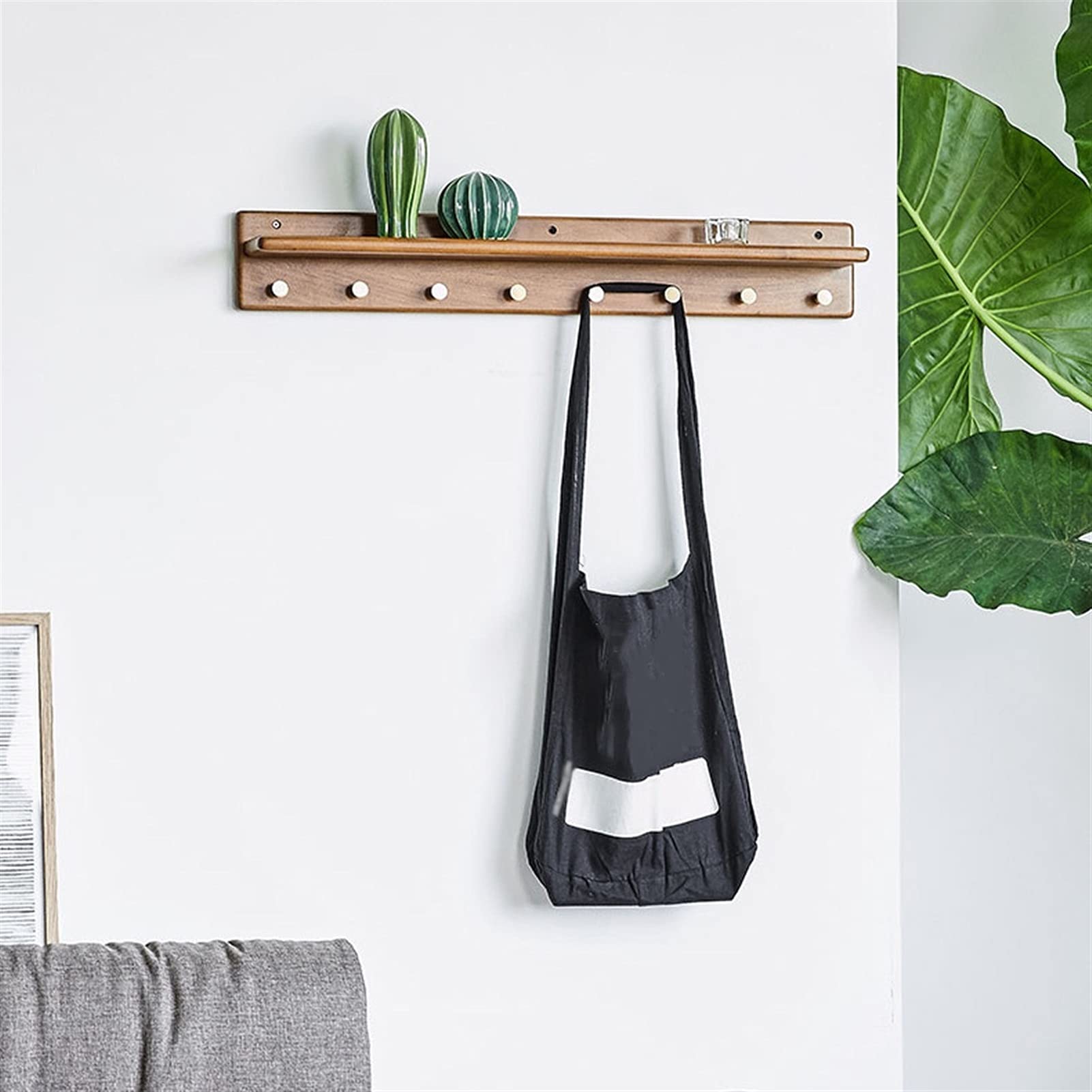 Wall-Mounted Coat Rack with 8 Hooks & Storage Shelf - Space Saving Entryway Organizer for Hats, Jackets, Bags & Accessories | Perfect for Hallway, Bedroom or Mudroom Storage