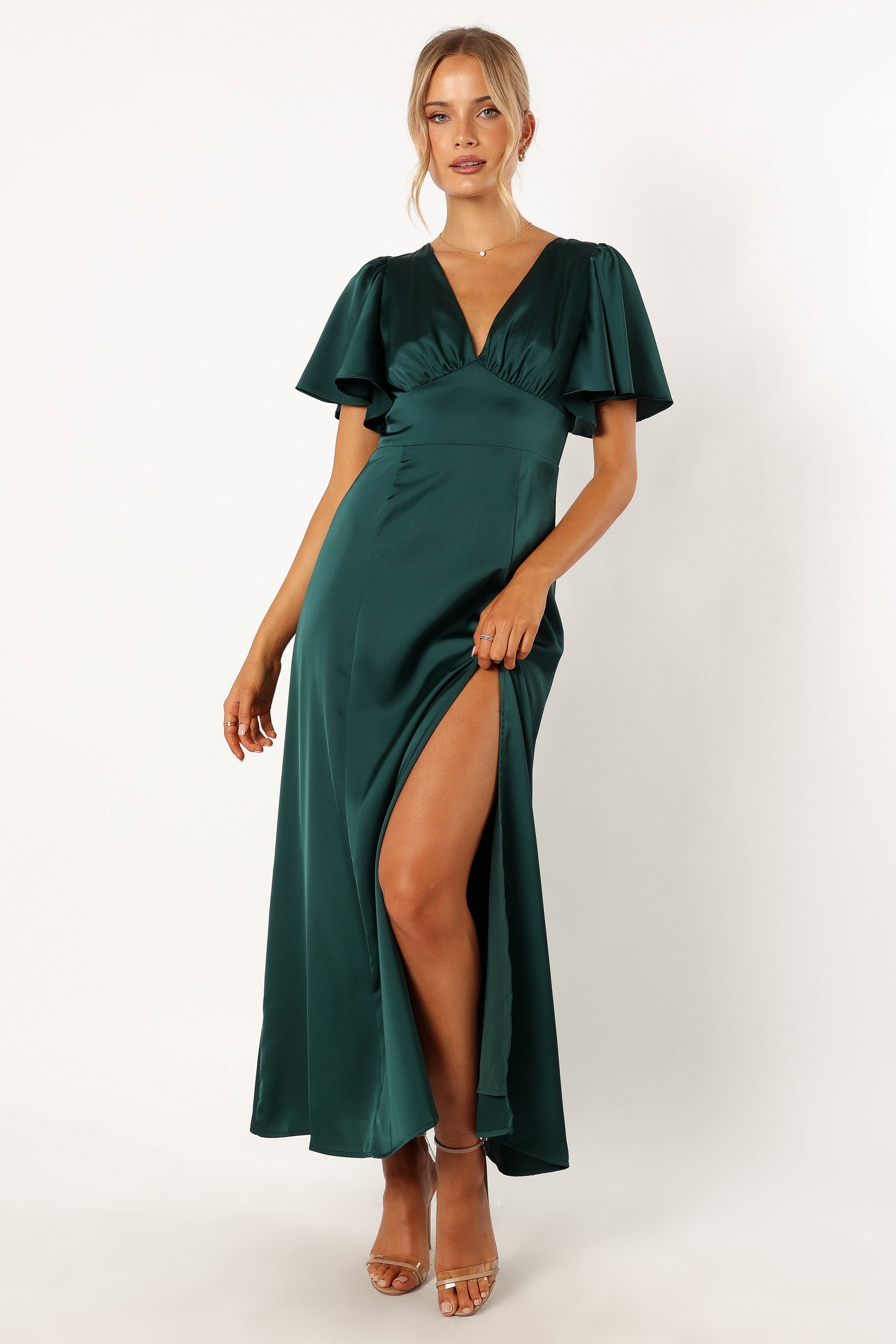 Casper Maxi Dress for Women - Elegant Hunter Green Flowy Long Dress for Summer, Beach, and Casual Wear