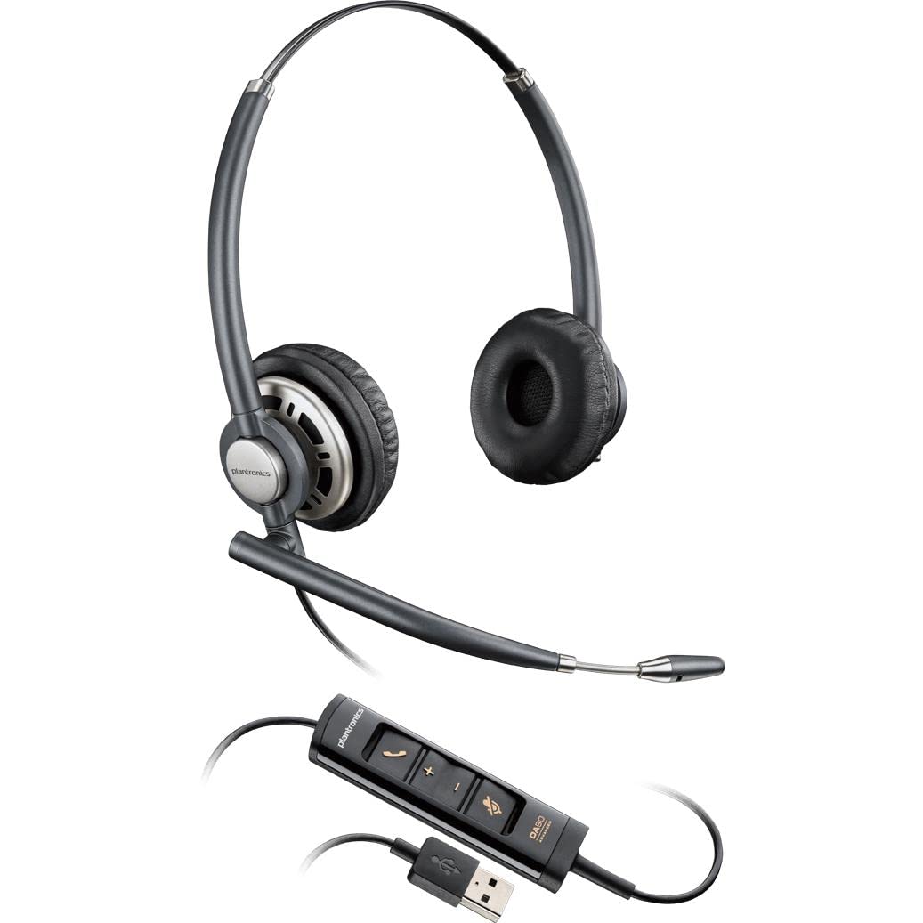 Plantronics 203478-01 USB Wired Headset with Noise Canceling Mic - Perfect for Office, Call Center & Remote Work