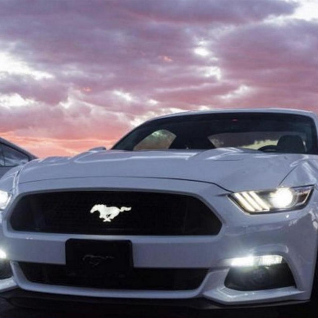 Ford Mustang Illuminated Pony Emblem - Front Grille LED Badge for 2015-2023 Mustang Models | Upgrade Your Car's Style at Night | Perfect for Car Shows & Night Cruising