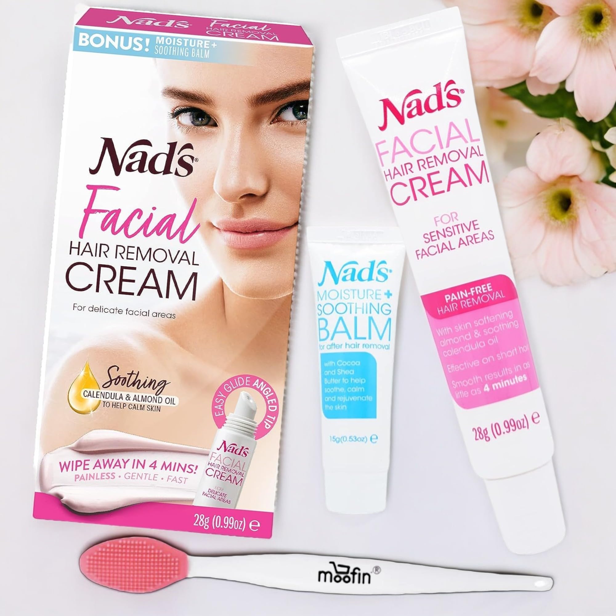 Nad's Facial Wax Hair Removal Cream for Women - Sensitive Skin & Travel-Friendly for Smooth Skin Care