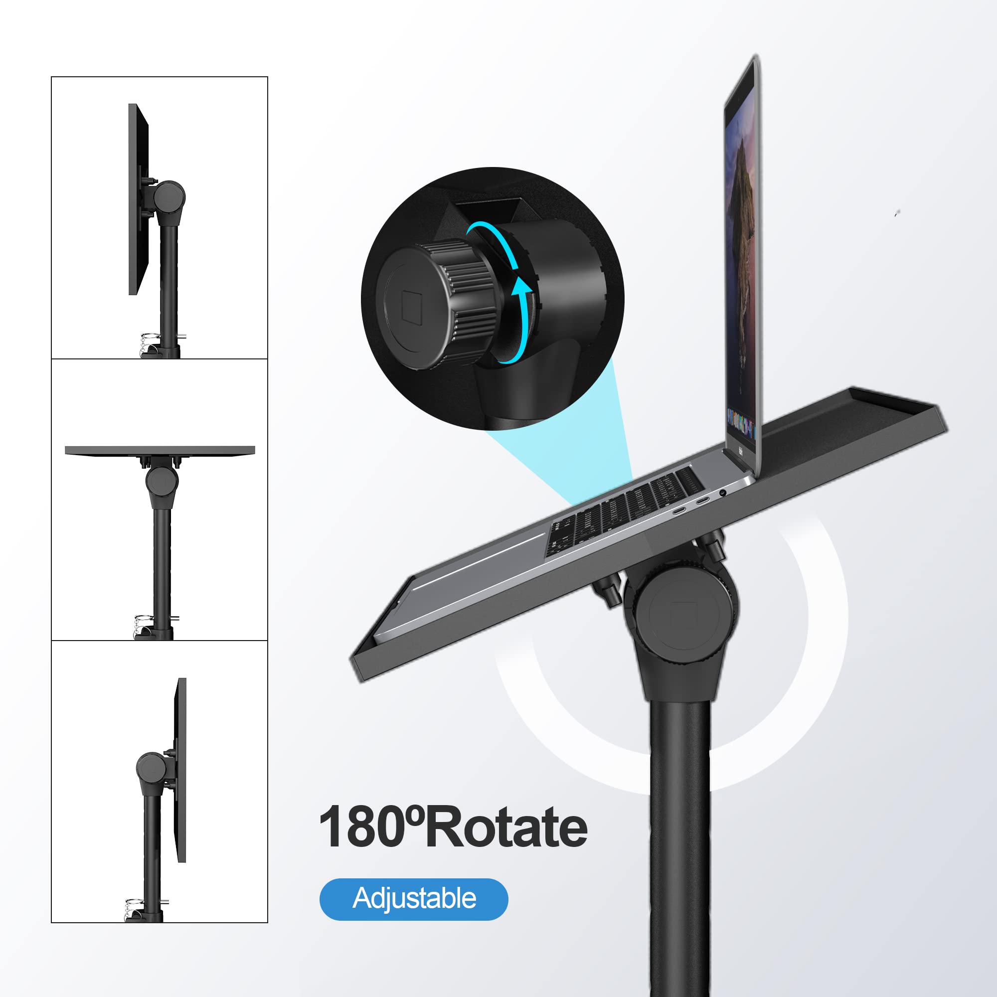 Adjustable Projector Stand Tripod 22-63 Inches Height - Portable Laptop & Projector Mount for Indoor/Outdoor Movies, Home Theater, Classroom Presentations, and Office Meetings