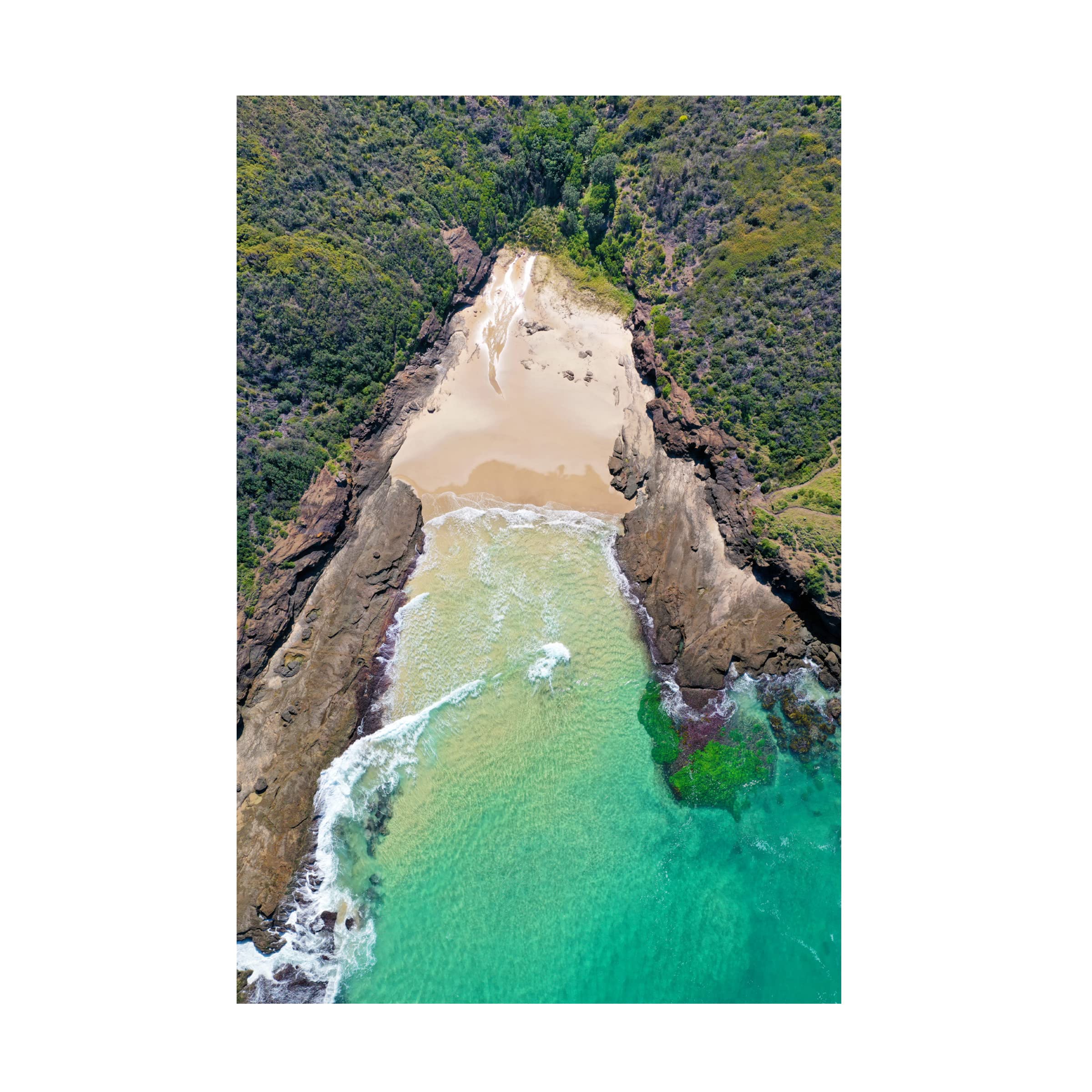 Trademark Fine Art 'A Beach For Two' Canvas Wall Art Print by Beata Czyzowska Young - Coastal Beach Scene Painting for Living Room, Bedroom & Office Decor