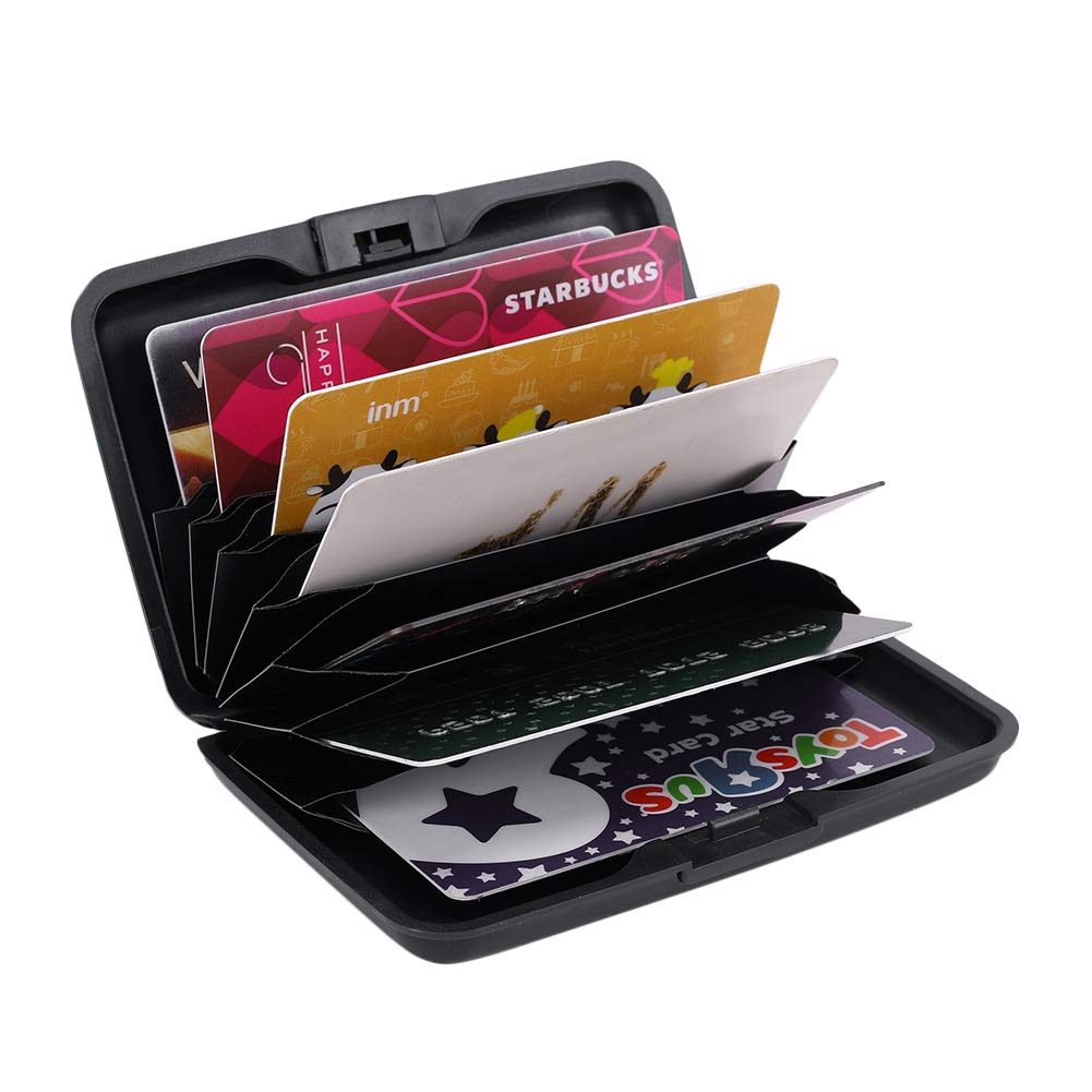 RFID Blocking Credit Card Holder - Aluminum Metal Wallet for Men & Women, Anti-Theft for Travel & Business (Black)