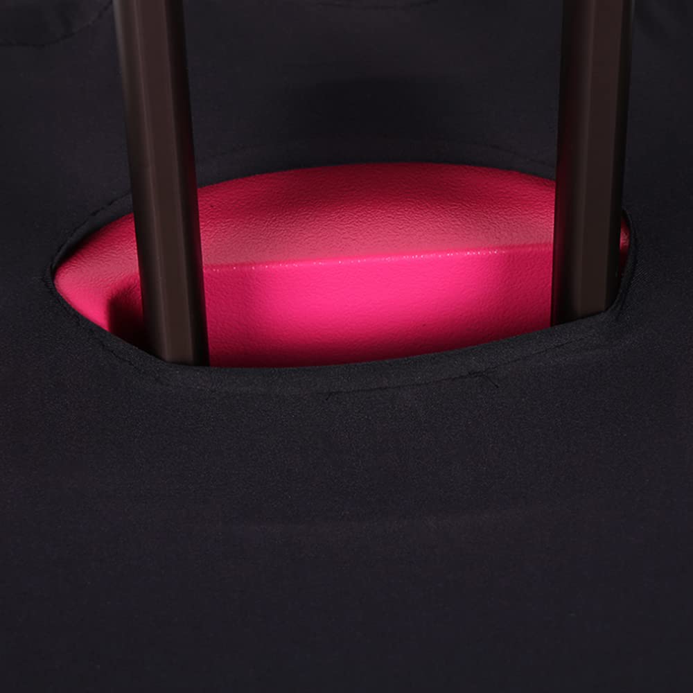 Spandex Suitcase Cover Protector - Washable Black Luggage Bag for 18-32 Inch Wheeled Suitcases (Size L Fits 25-28 Inch, Print A) | Travel Accessory for Airplane, Cruise & Business Trips