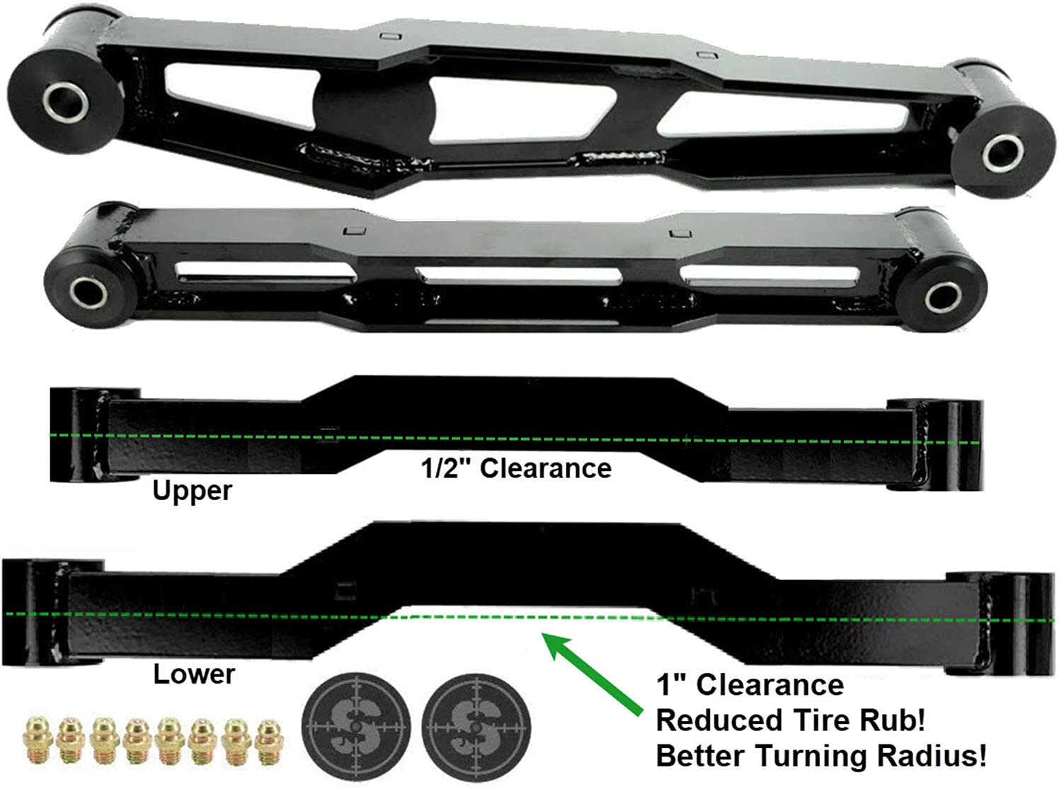 High Clearance Fabricated Control Arms for 10-13 Dodge Ram 2500/3500 4WD - 2.0-3.0 Inch Lift Kit | Made in USA with Premium Steel | Off-Road & Truck Performance Upgrade | Perfect for Rock Crawling & Heavy-Duty Towing