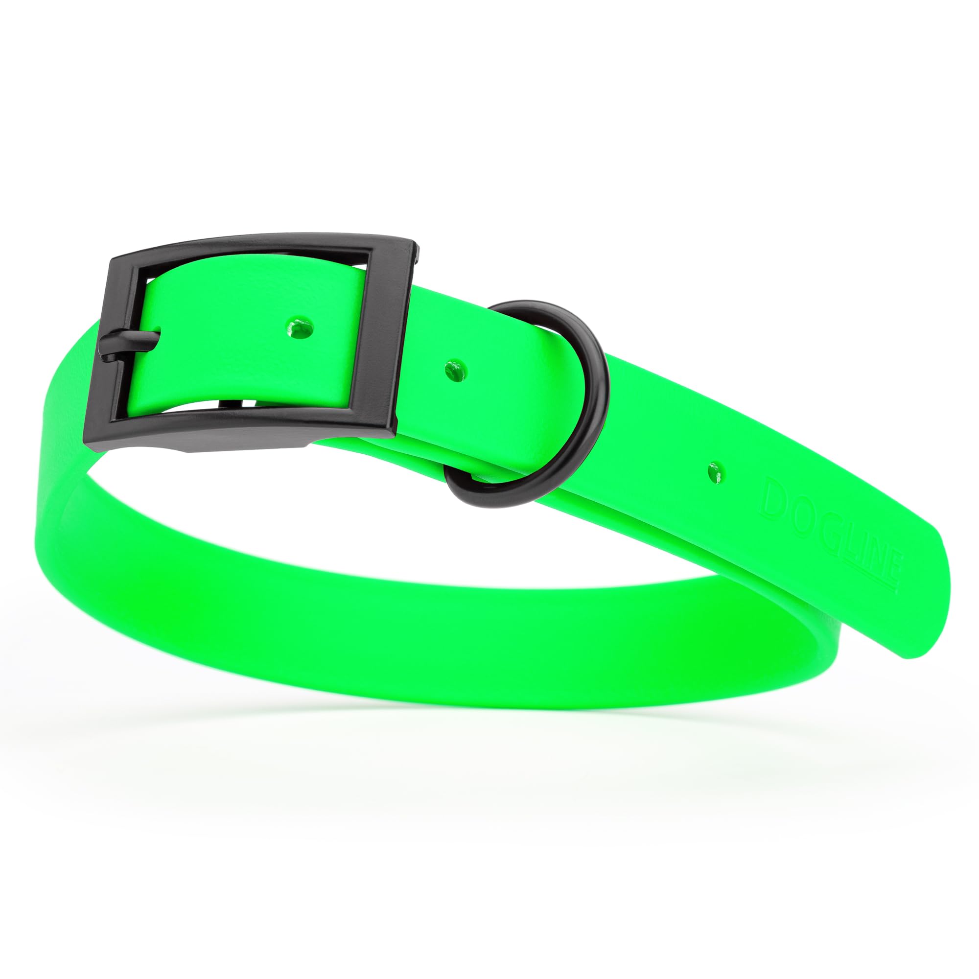 Premium Waterproof Biothane Dog Collar - Strong Coated Nylon Webbing with Black Hardware | Odor-Proof, Easy to Clean & Durable | Fits Small, Medium & Large Dogs | Tropical Green | Perfect for Outdoor Adventures, Swimming & Daily Walks