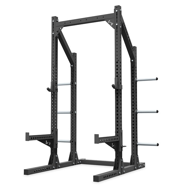 XM Fitness Rig Half Rack - Heavy Duty Power Cage for Home Gym Strength Training | Squat Rack, Pull-Up Bar & Weightlifting Equipment for CrossFit & Bodybuilding Workouts