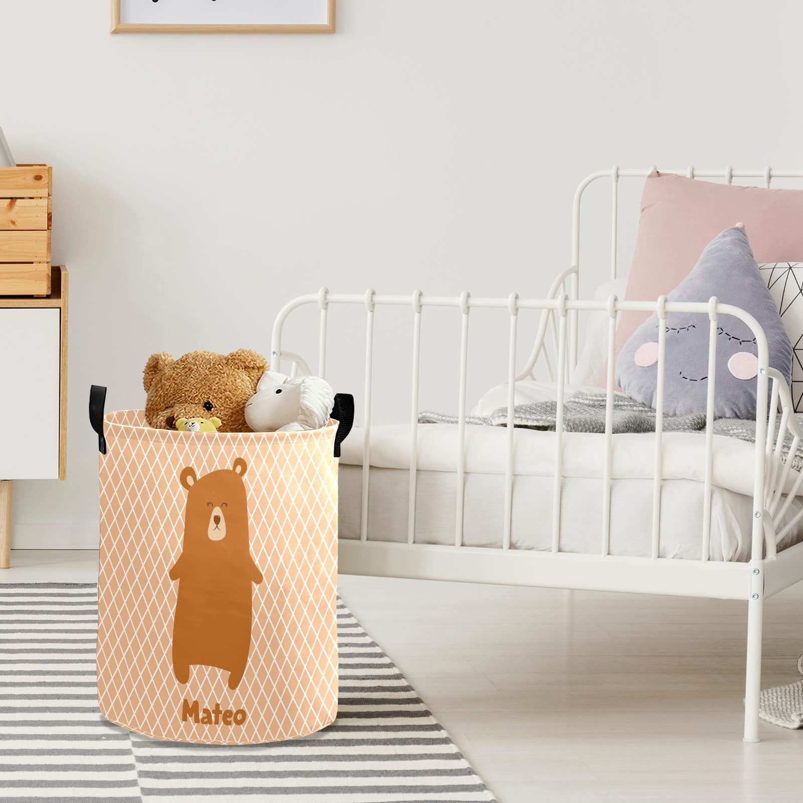 Collapsible Bear Laundry Basket for Kids Room & Nursery Decor