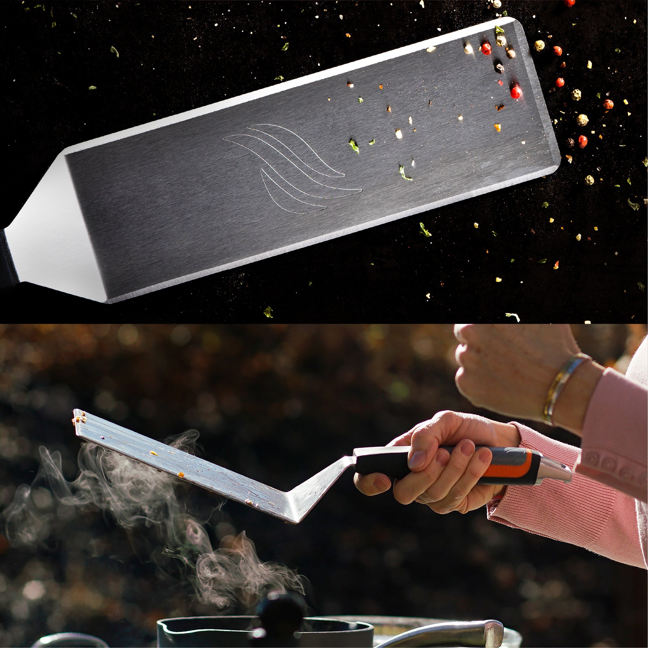Premium Stainless Steel Griddle Spatula - Heavy Duty BBQ Grill Turner with Wooden Handle - Perfect for Pancakes, Burgers, Eggs & Outdoor Cooking
