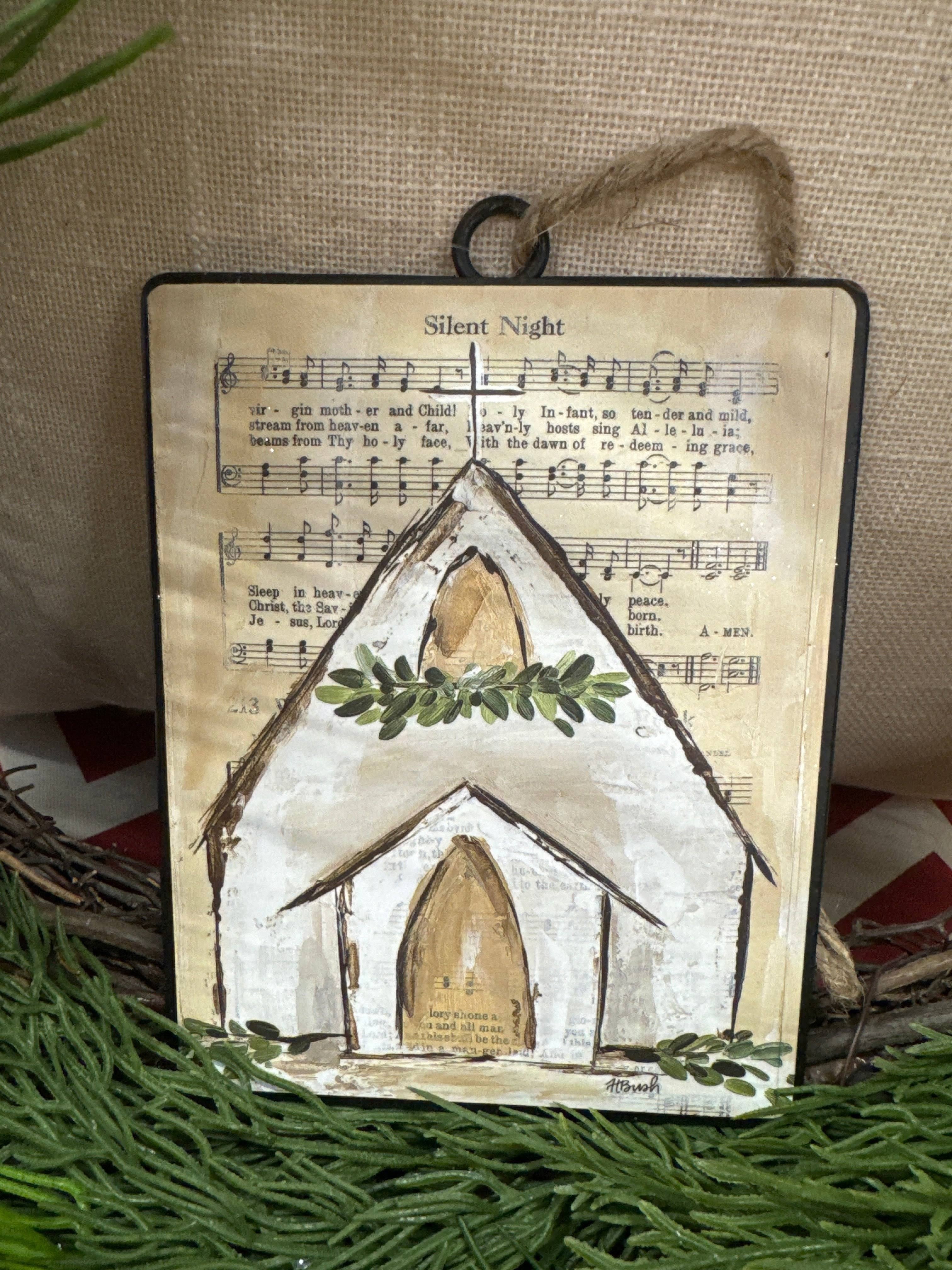 6-Piece Double Sided Christmas Music Sheet Ornaments - Religious Holiday Tree Decorations for Church, Home & Office (Perfect for Xmas Tree, Gift Wrapping & Holiday Party Decor)