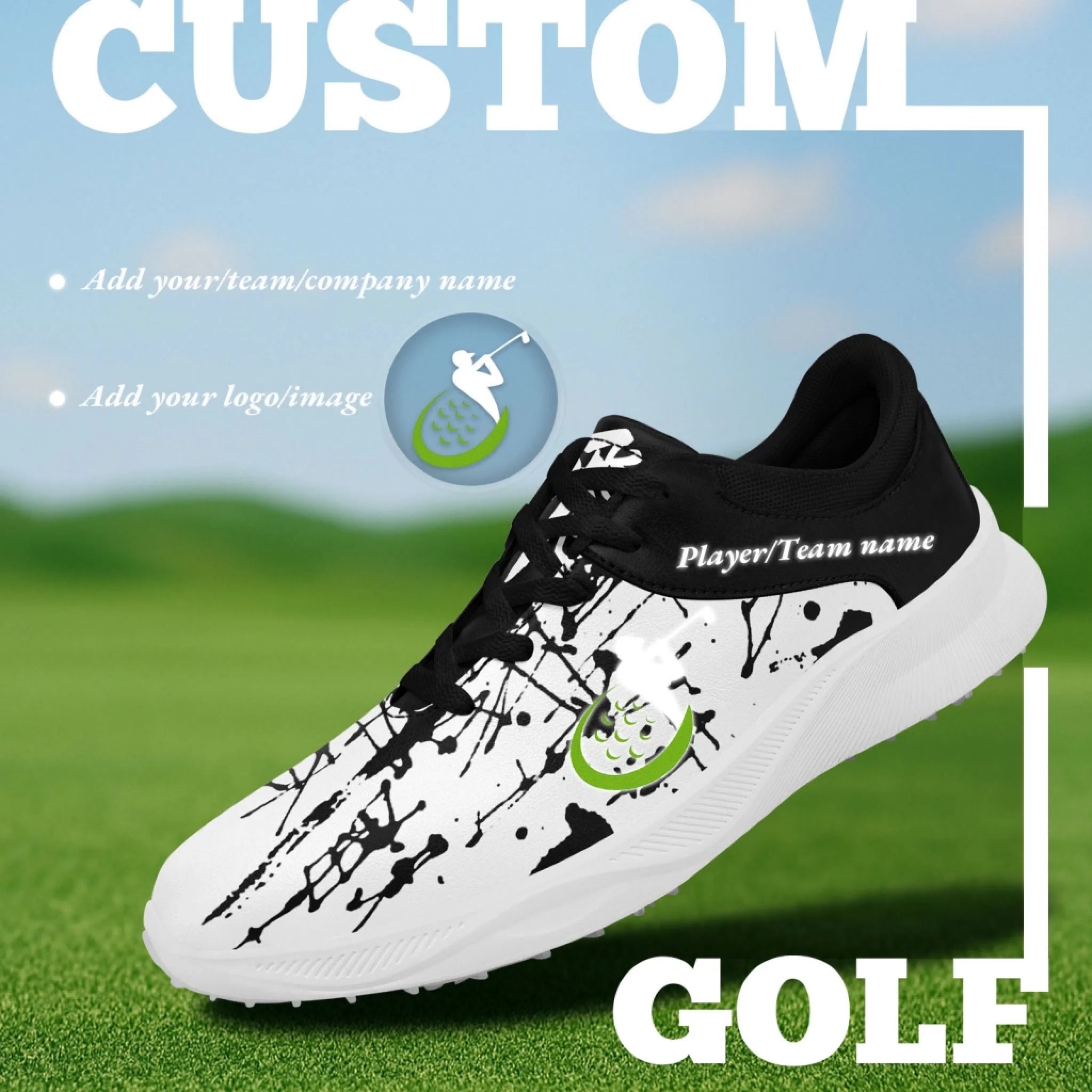 Custom Golf Performance Sneakers for Men & Women - Personalized Durable Athletic Shoes for POD Resellers - Lightweight Comfortable Design for Golfing, Running & Casual Wear (FN062 25020099 6)