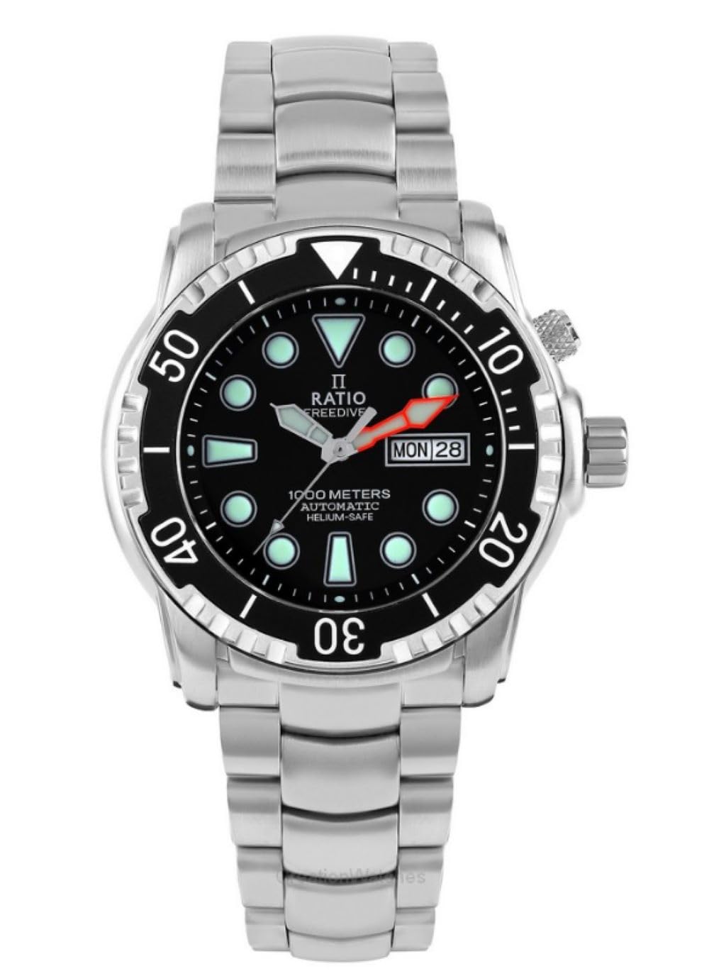**Ratio FreeDiver Helium-Safe Automatic Dive Watch for Men - 1000M Water Resistant, Sapphire Crystal, Professional Scuba Diving Gear for Deep Sea Exploration & Water Sports**
