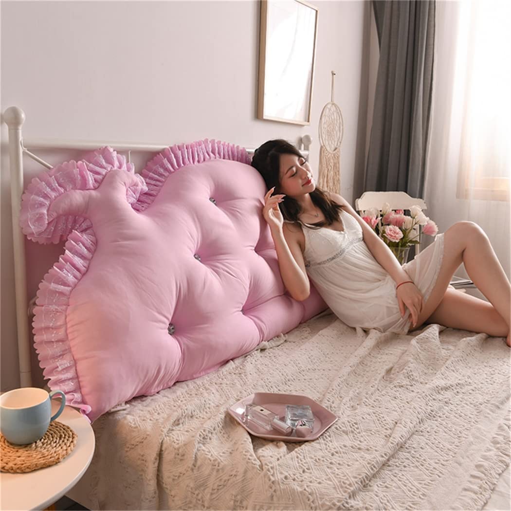 Extra Large Wedge & Body Positioner Reading Pillow - Queen Size Bolster Headboard Backrest Support Cushion for Daybeds & Bunk Beds - Removable Cover - California King (47
