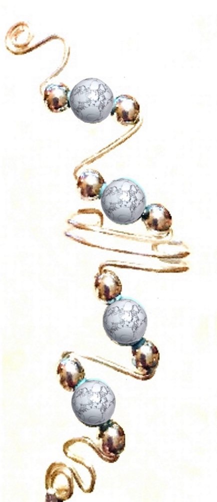 Handmade Sterling Silver Wire Wrapped Ear Ivy Cuff with Semi-Precious Stone Beads - Elegant Boho Jewelry for Women, Perfect for Weddings, Parties & Everyday Wear