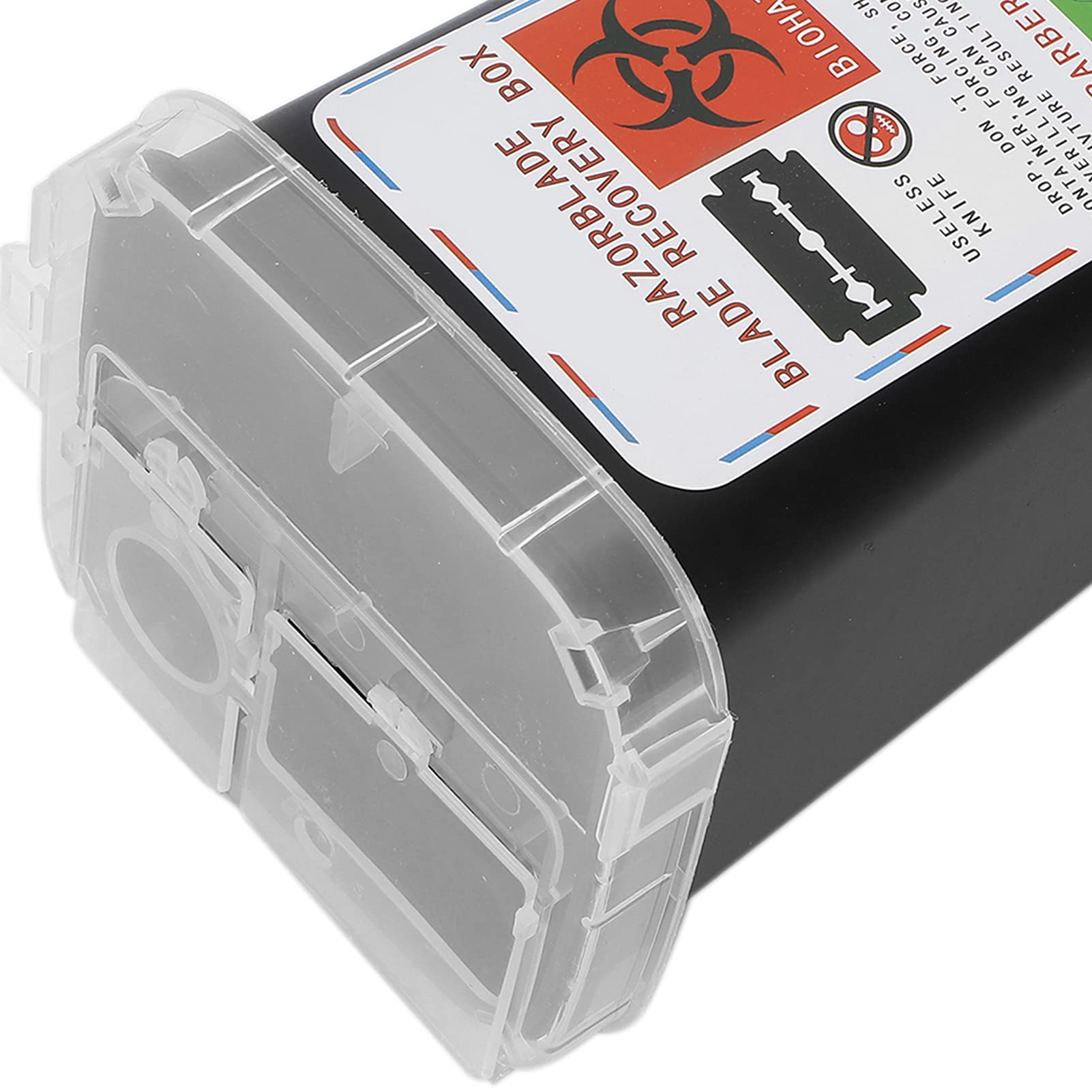 Sharps Disposal Container for Barber Shop & Salon - Safe Razor Blade Disposal Box with Secure Lid (Black) | Ideal for Hair Salons, Tattoo Parlors, and Medical Offices