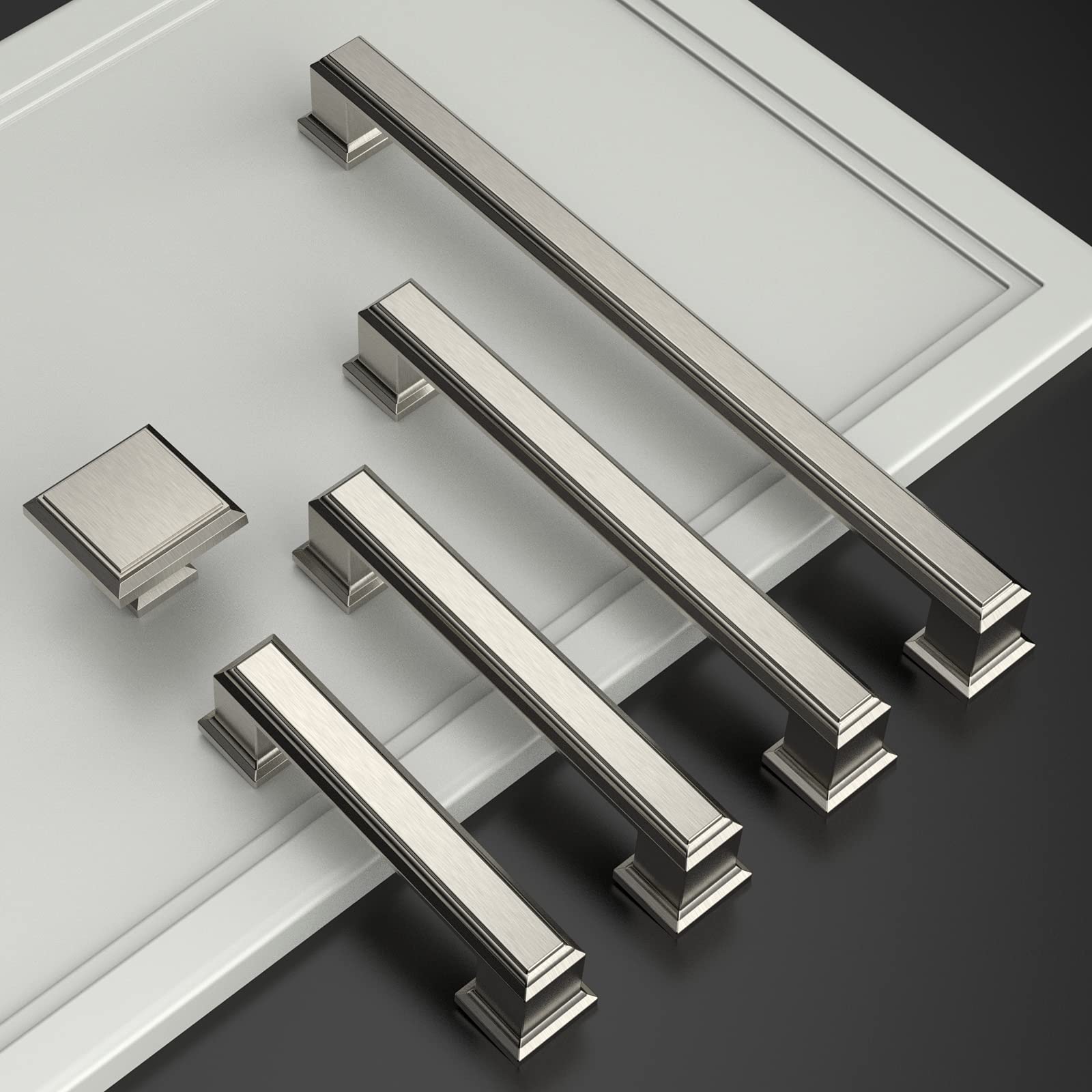 Amerdeco 10 Pack Brushed Nickel Cabinet Pulls 3-3/4 Inch for Kitchen & Bathroom