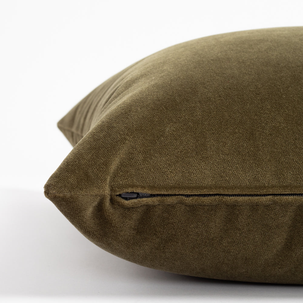 Valentina Velvet 20x20 Throw Pillow Cover - Soft Decorative Cushion for Sofa, Bed & Home Decor - Balsam Green Luxury Pillowcase for Living Room, Bedroom