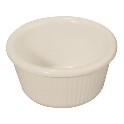 Winco 3 Oz Fluted Melamine Ramekin - Durable White Dessert Cup for Crème Brûlée, Soufflé & Ice Cream - Perfect for Restaurants, Bakeries & Home Kitchen Use