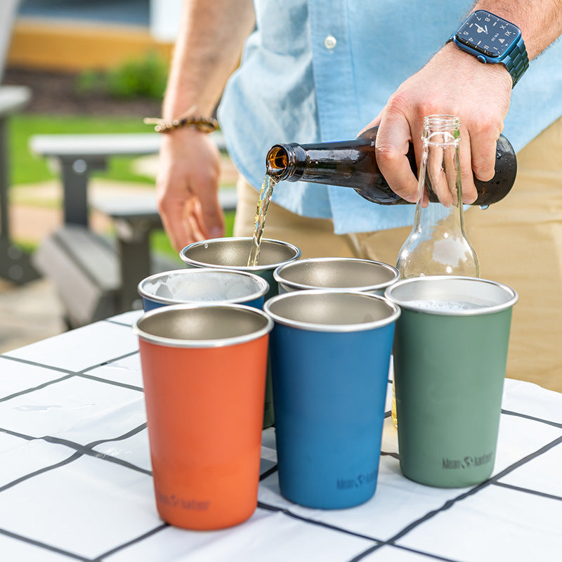 16oz (473ml) Clear Plastic Pint Cups - 4 Pack - Perfect for Parties, BBQs, and Beverage Serving