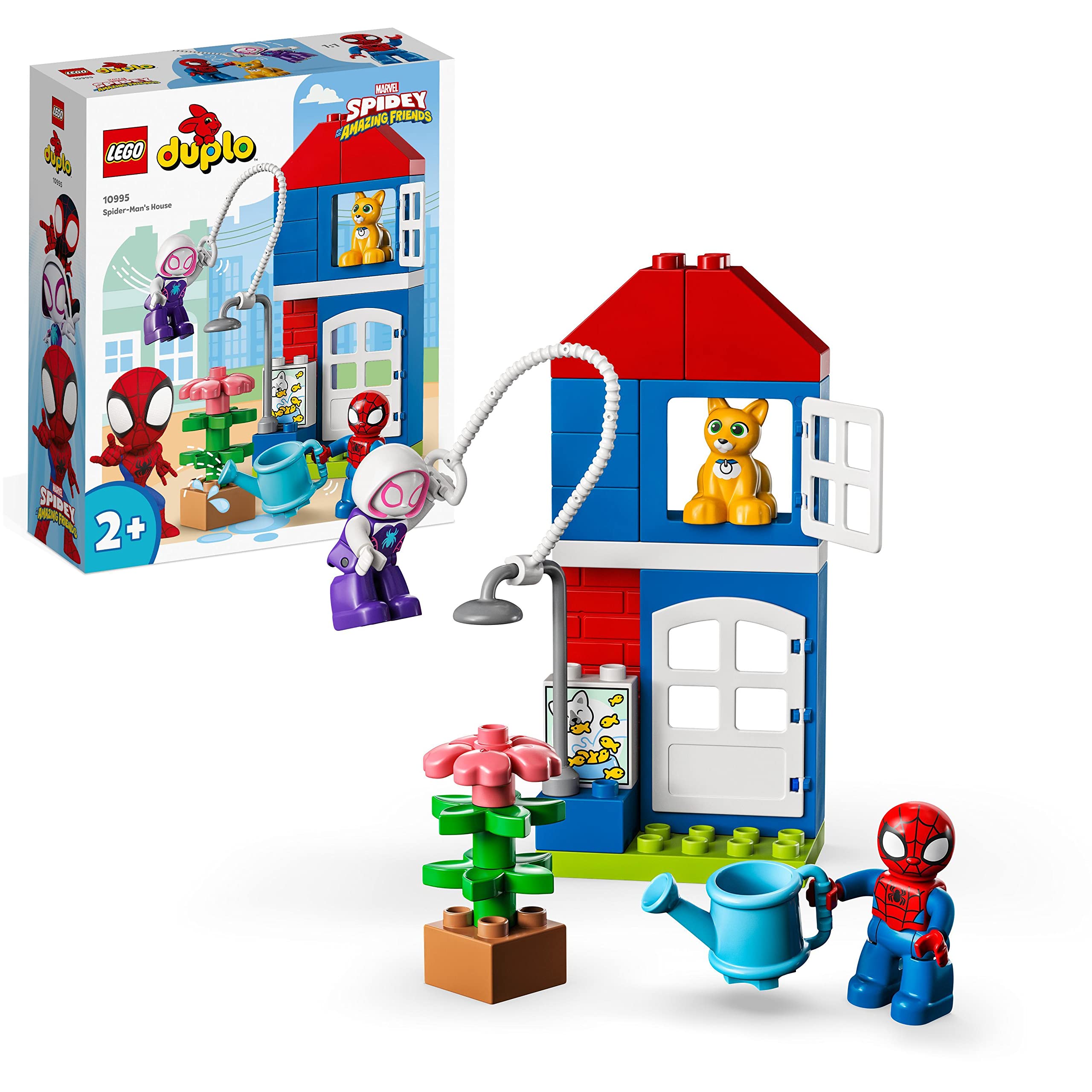 LEGO Duplo Marvel Spider-Man House with Spidey & Friends - Superhero Building Toy for Kids Ages 2+ (10995) - Perfect for Pretend Play & Early Learning Development