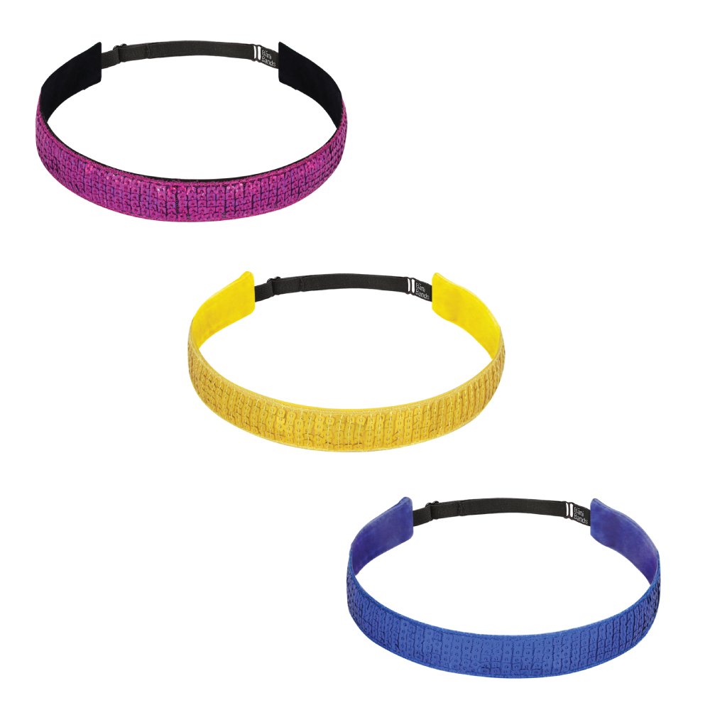 BaniBands 3-Pack Non-Slip Headbands for Women - Workout, Yoga, Running & Gym - Moisture Wicking Athletic Hair Bands (Royal, Yellow, Orchid) | Made in USA | Perfect for Sports, Fitness & Active Lifestyles