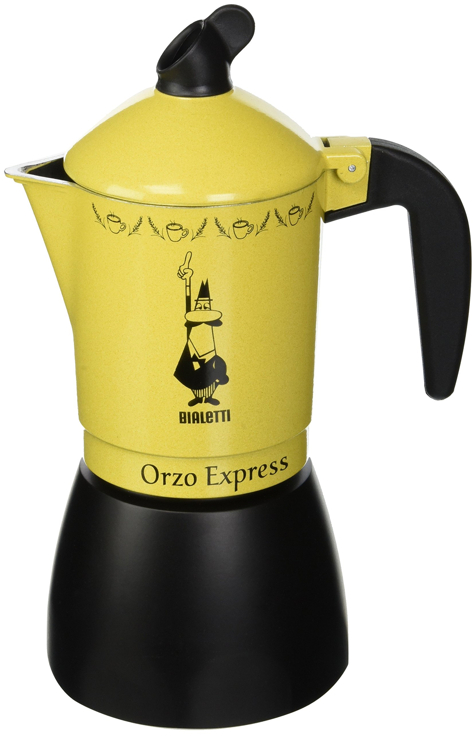 Bialetti Orzo Express 4 Cups Stovetop Barley Coffee Maker - Perfect for Home, Office & Camping Brewing