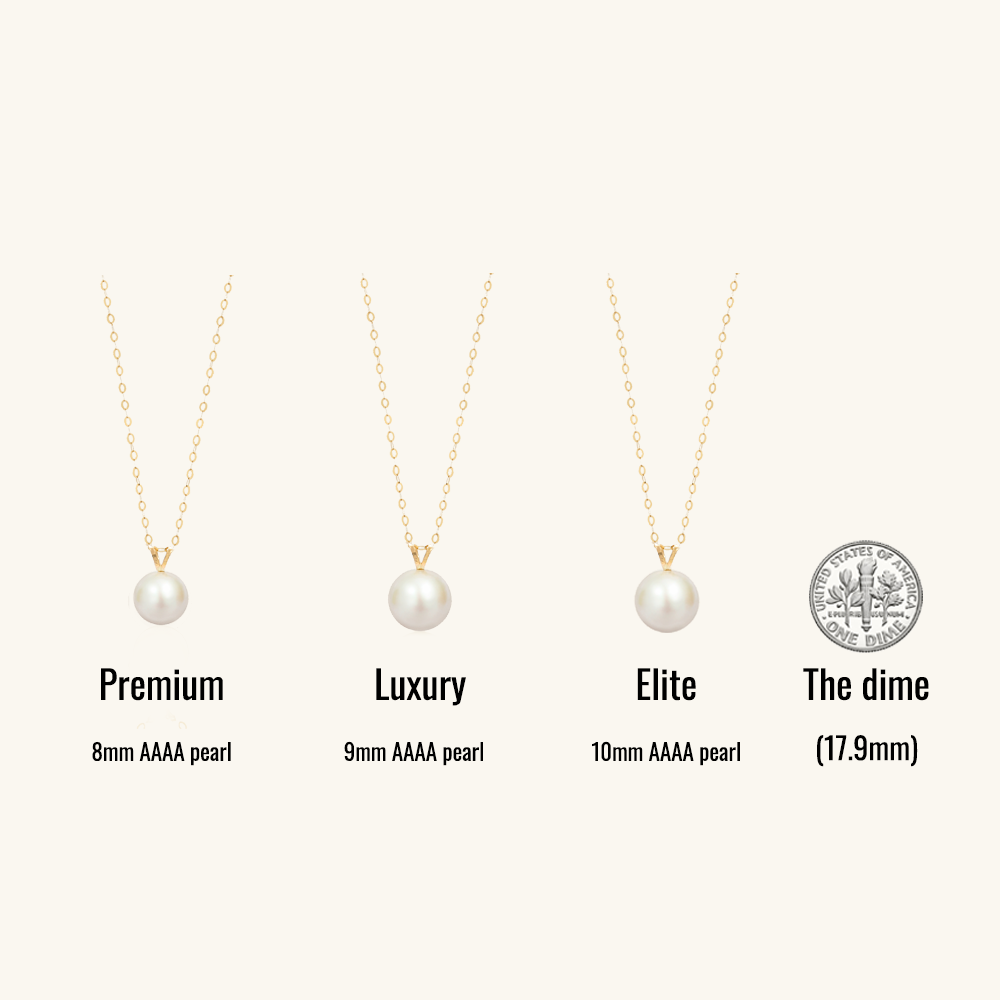 18K Gold AAAA Pearl V Bale Pendant Necklace for Women - Elegant Jewelry Gift for Birthday, Anniversary & Valentine's Day
