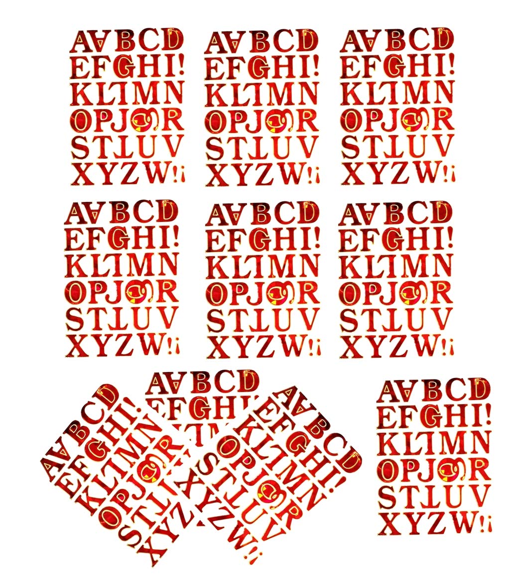 NipitShop (10 Sheets) Red Alphabet A to Z Wall Decals - Peel & Stick Removable Nursery Stickers for Kids Bedroom, Living Room Decor - Perfect for DIY Home Decor, Classroom Learning & Party Decorations