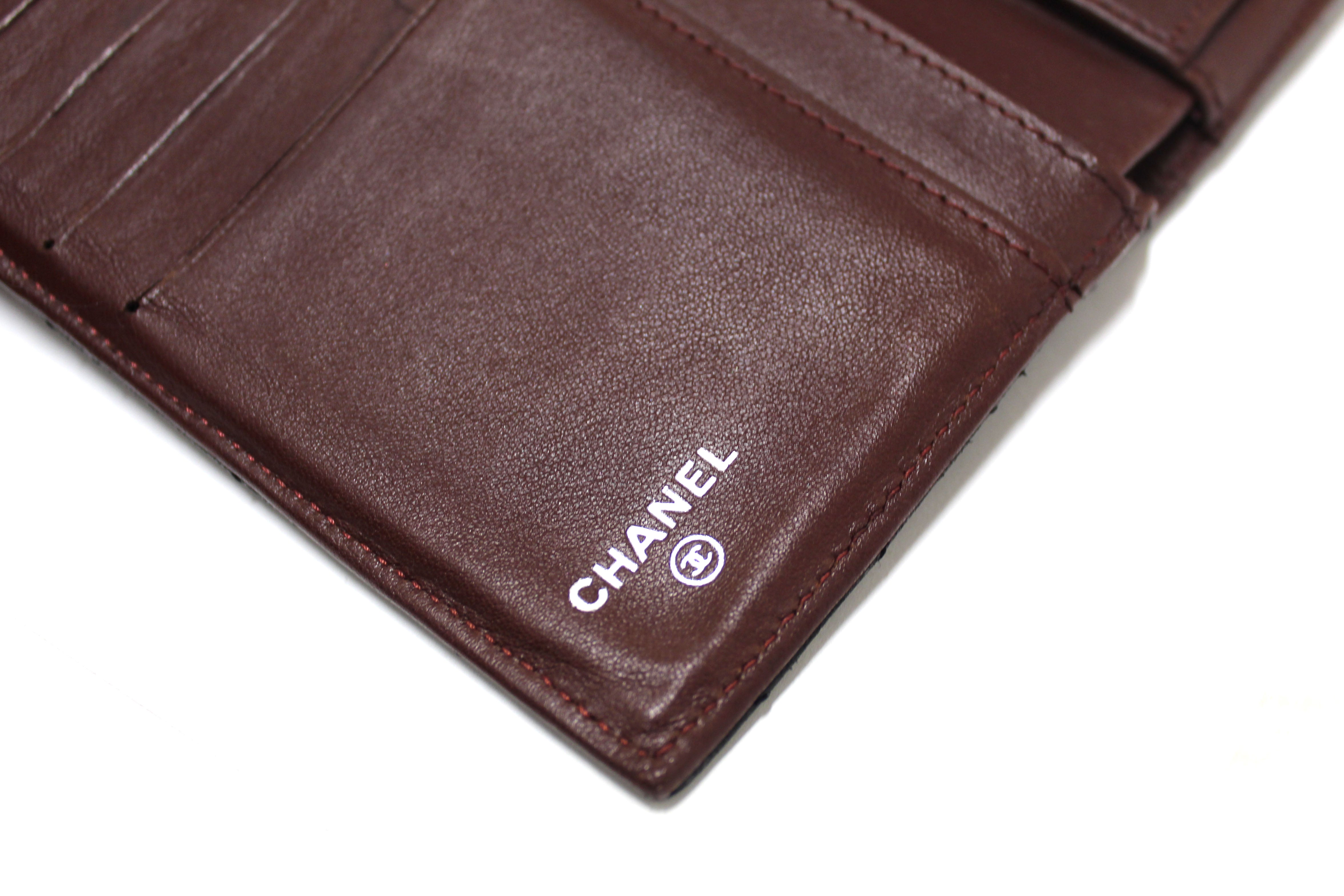 Authentic Chanel Black Quilted Lambskin Leather Trifold Flap Wallet for Women | Luxury Designer Handbag Accessory | Perfect for Everyday Use, Travel & Gift Giving