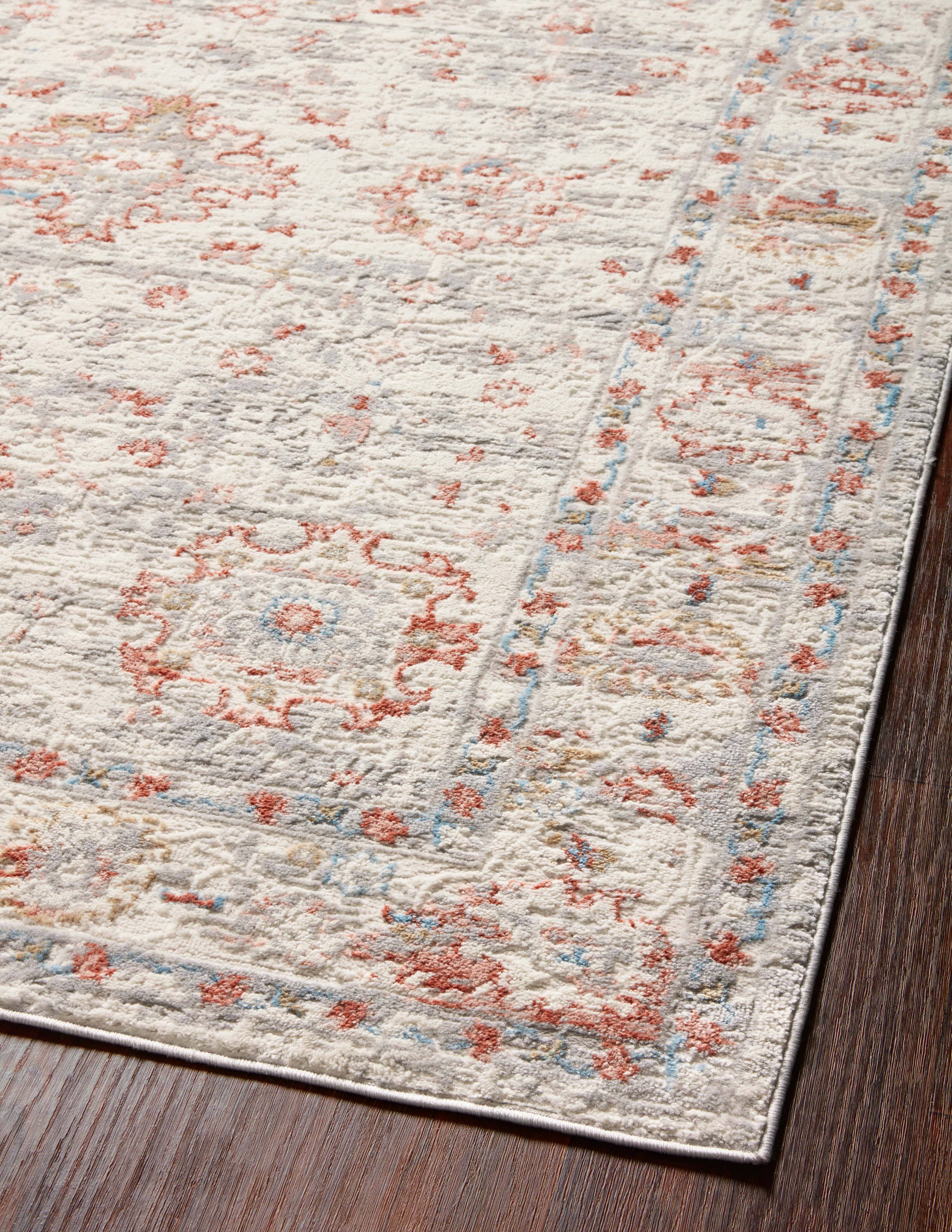 Loloi II Estelle Rug - Ivory & Rust Vintage Style Area Rug for Living Room, Bedroom, Dining Room | Soft & Durable Handmade Carpet for Home Decor
