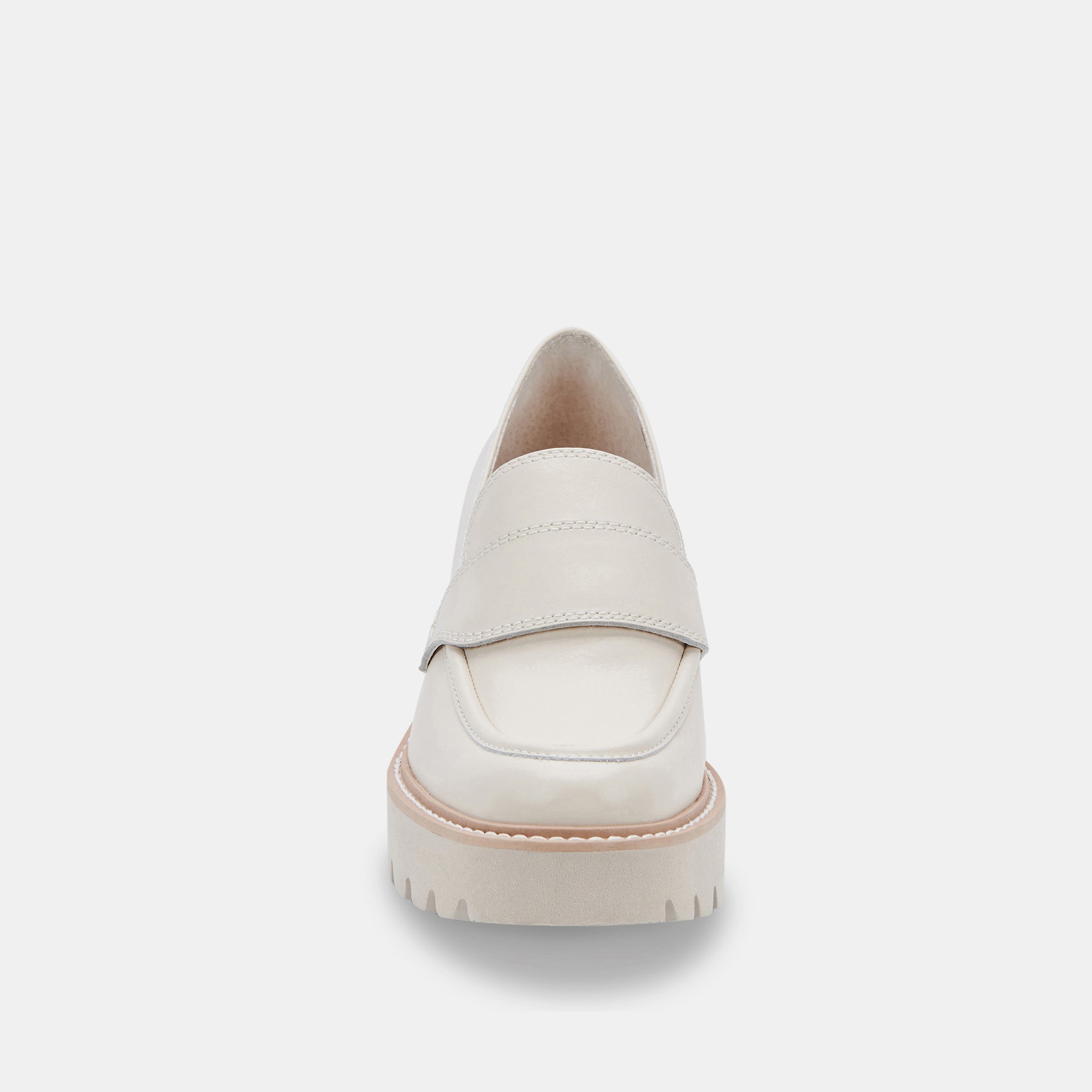 HALONA Ivory Leather Loafers for Women - Comfortable Slip-On Shoes for Casual & Office Wear - Stylish & Lightweight Walking Shoes for Everyday Use