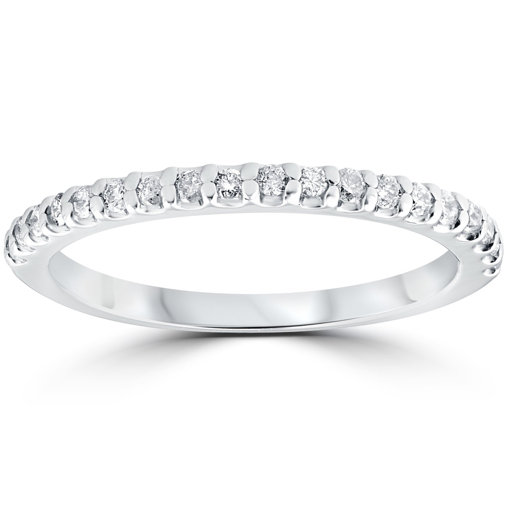 1/4 Carat Diamond Stackable Women's Wedding Ring in 10k White Gold - Perfect for Anniversary, Engagement & Everyday Wear