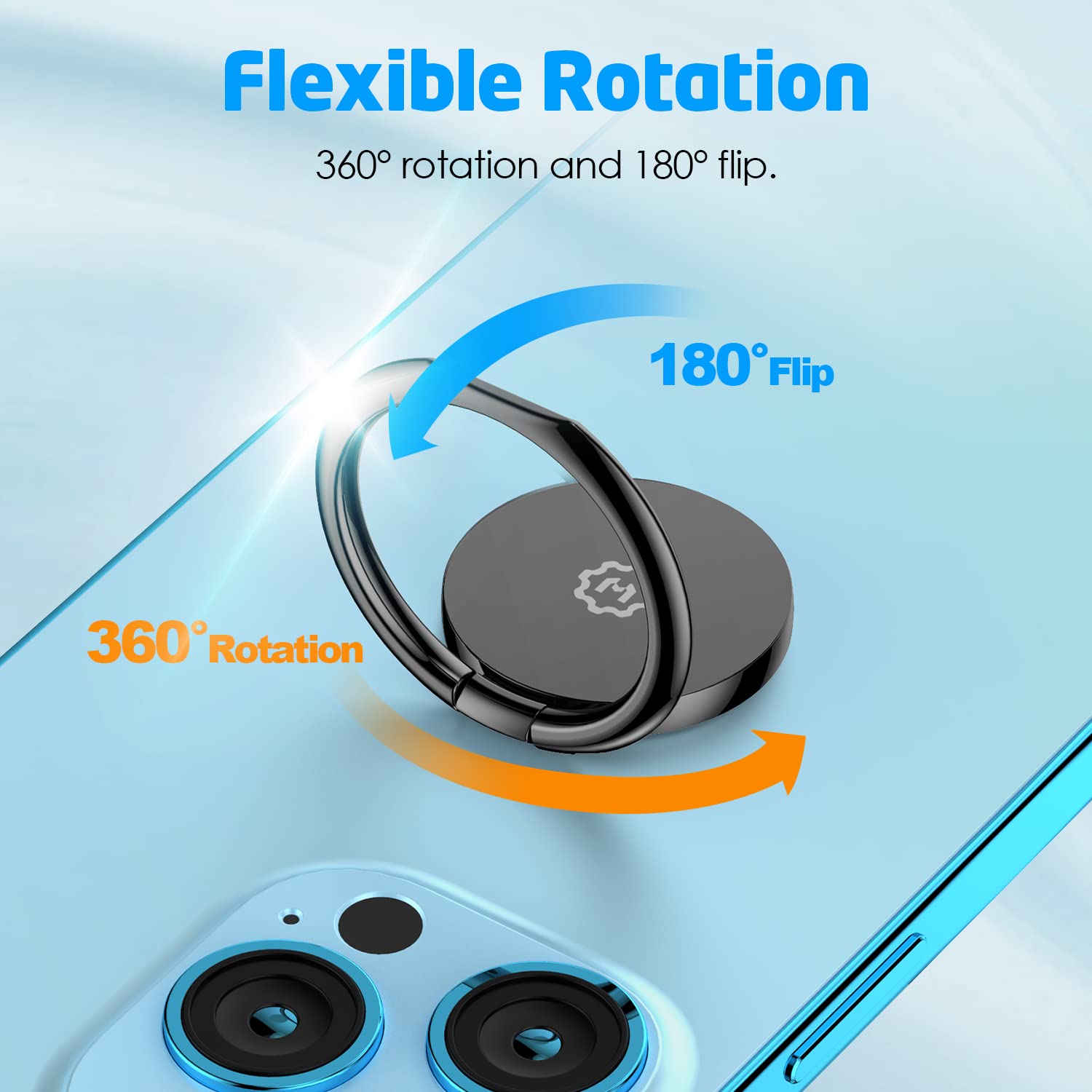 WixGear 2 Pack Universal Magnetic Phone Ring Holder with Kickstand, Finger Grip for All Phones, Compatible with Magnetic Car Mounts - Perfect for Driving, Watching Videos, and Taking Selfies (Black)