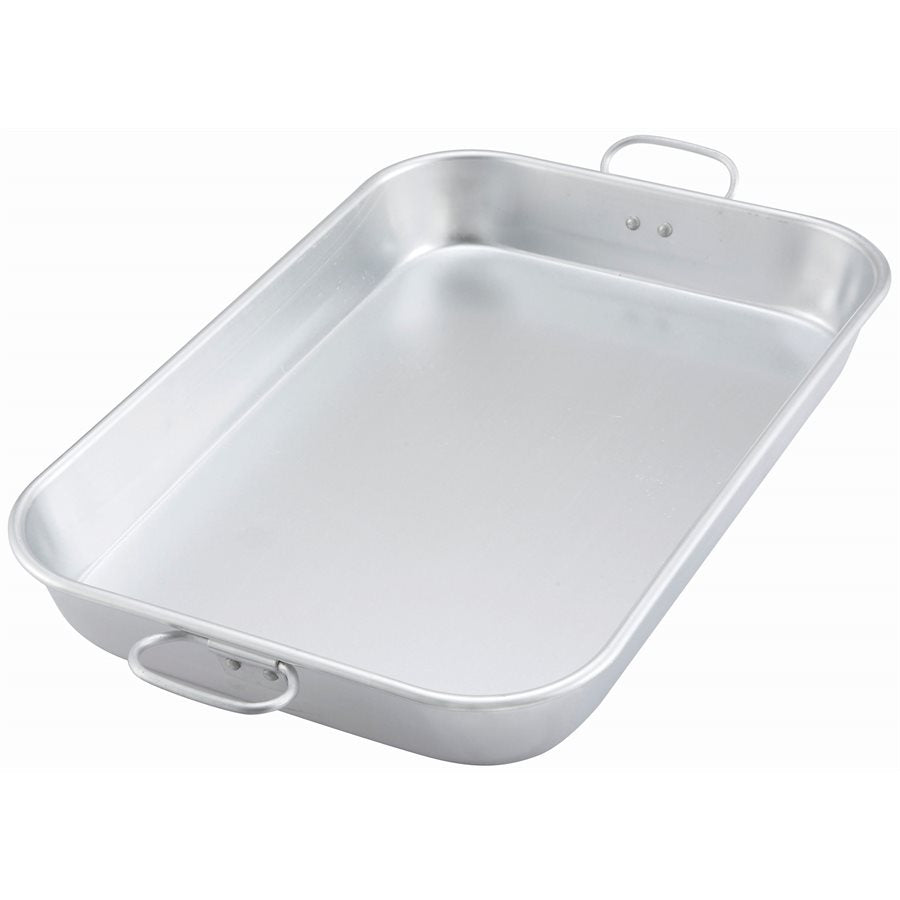 Winco ALBP 1218 Aluminum Baking Pan with Side Handles - 17.75 x 11.5 x 2.25 Inches - Heavy Duty Commercial Cookie Sheet for Baking, Roasting & Cooking - Perfect for Home Kitchens, Restaurants & Bakeries