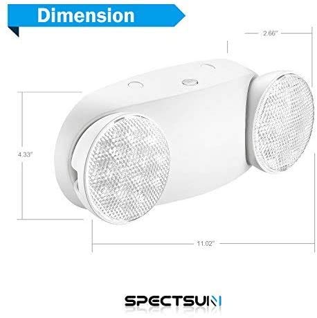 SPECTSUN 10 Pack LED Emergency EXIT Sign Lighting Combo - 120-277V UL 924 Certified Commercial & Home Emergency Lights with Ebulb LED Bulbs - Ideal for Power Outages, Office Buildings, Schools, and Emergency Exits
