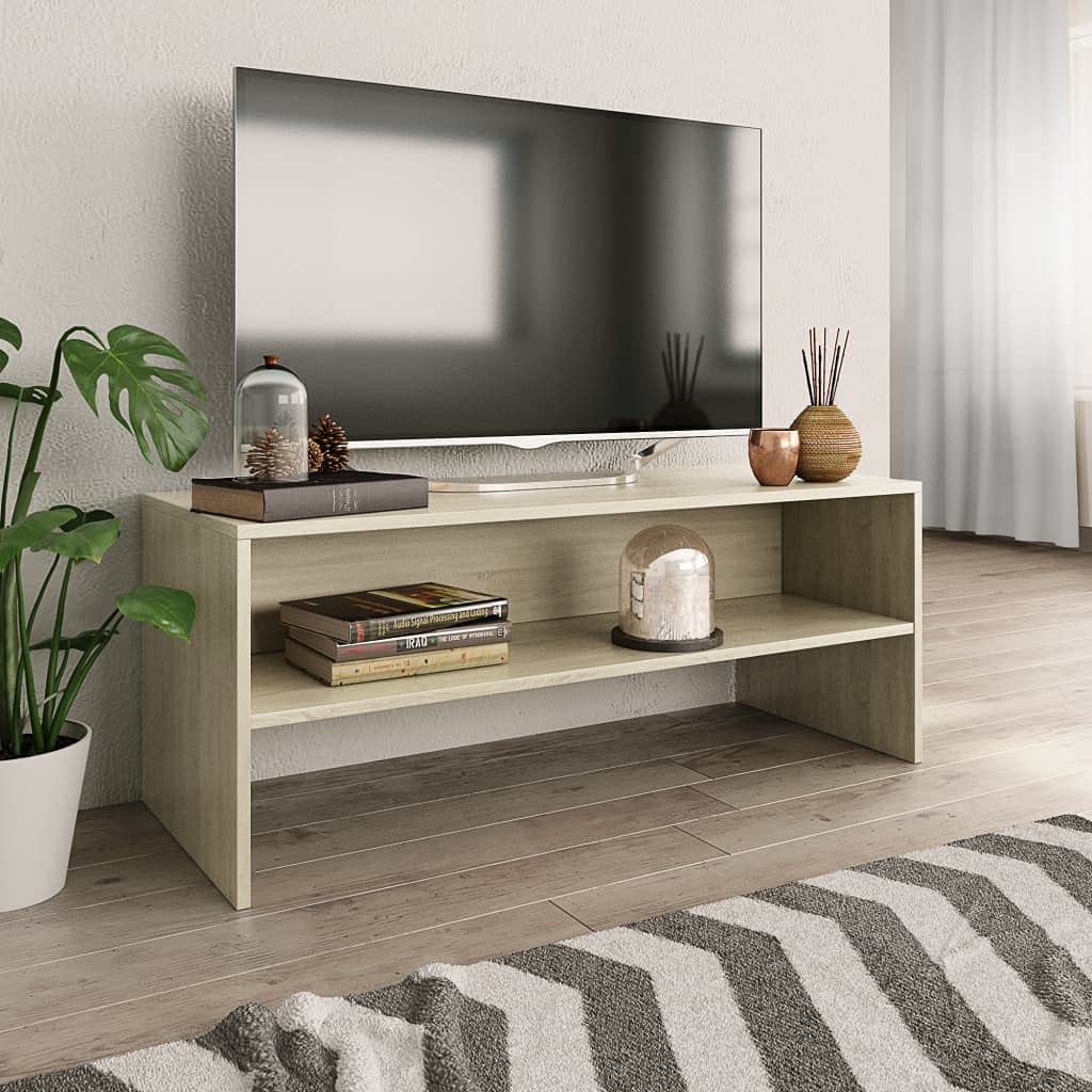 Sonoma Oak TV Stand with Large Storage Compartment - 39.4