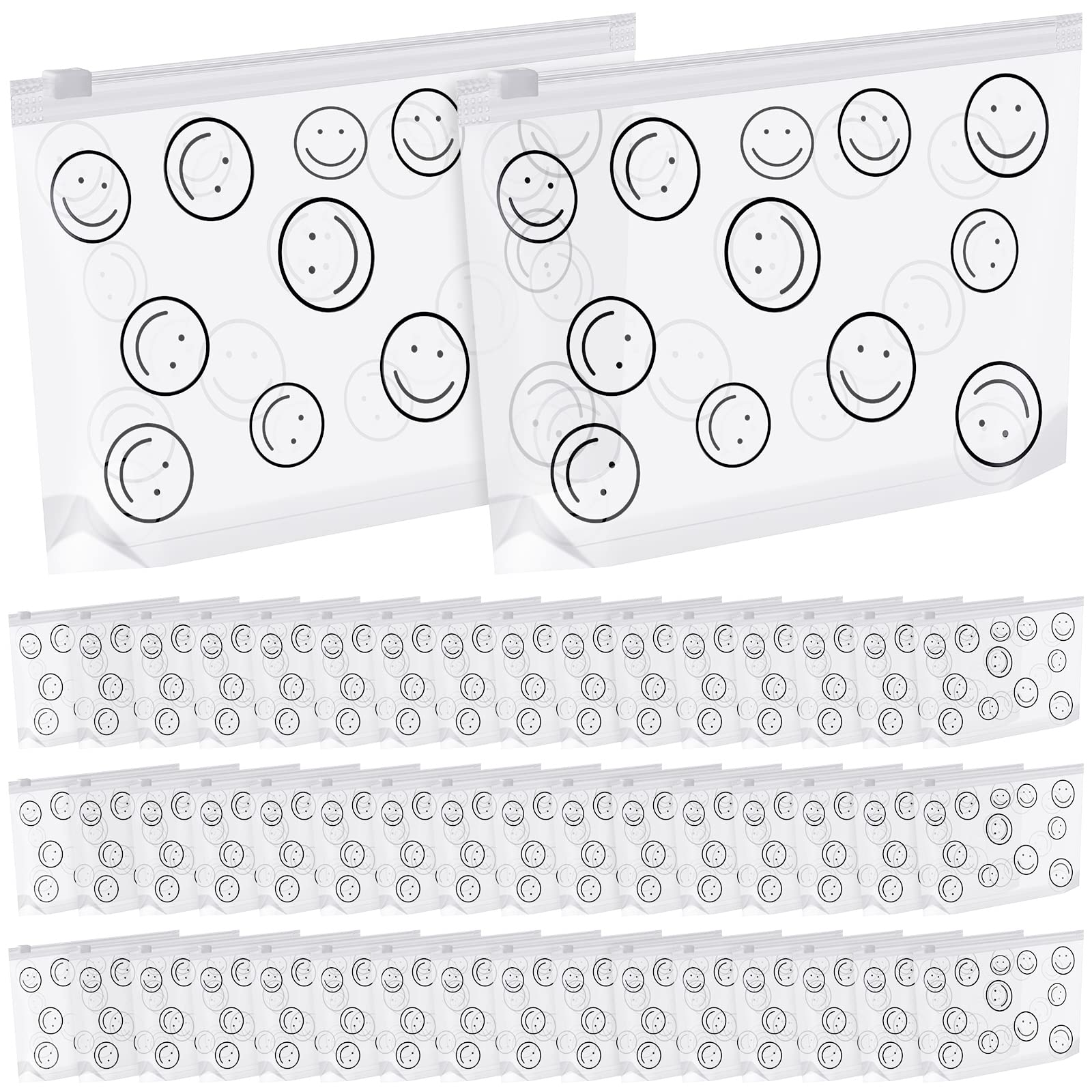 Silkfly 50 Pack Clear Makeup Bags Bulk - Waterproof Travel Toiletry Pouch with Zipper for Women & Men - TSA Approved Cosmetic Bags for Airplane Carry-on, Gym, Beach & Daily Organization