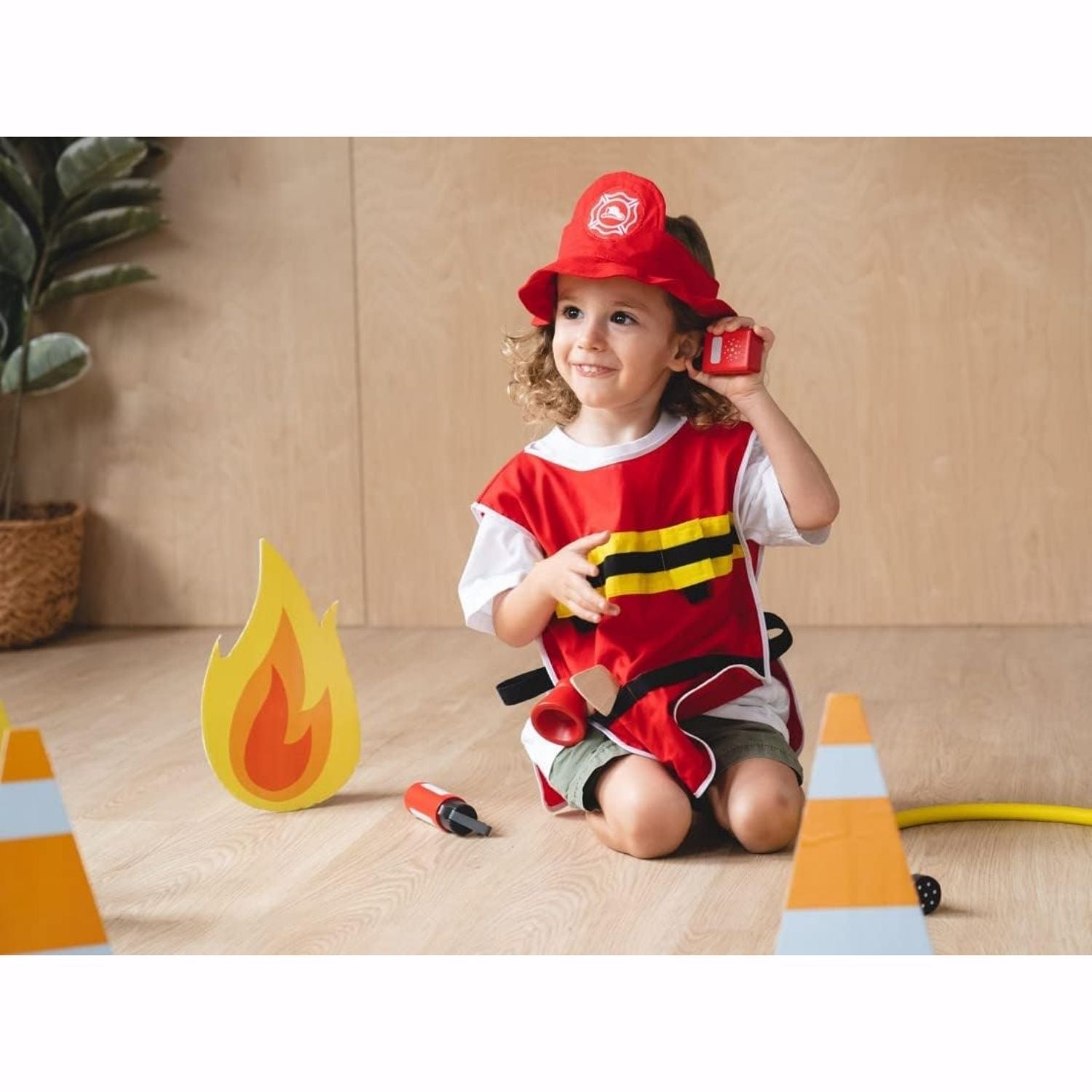 Firefighter Play Set for Kids - Pretend Play Fireman Costume & Toy Accessories - Great for Role Play, Birthday Parties & Educational Fun
