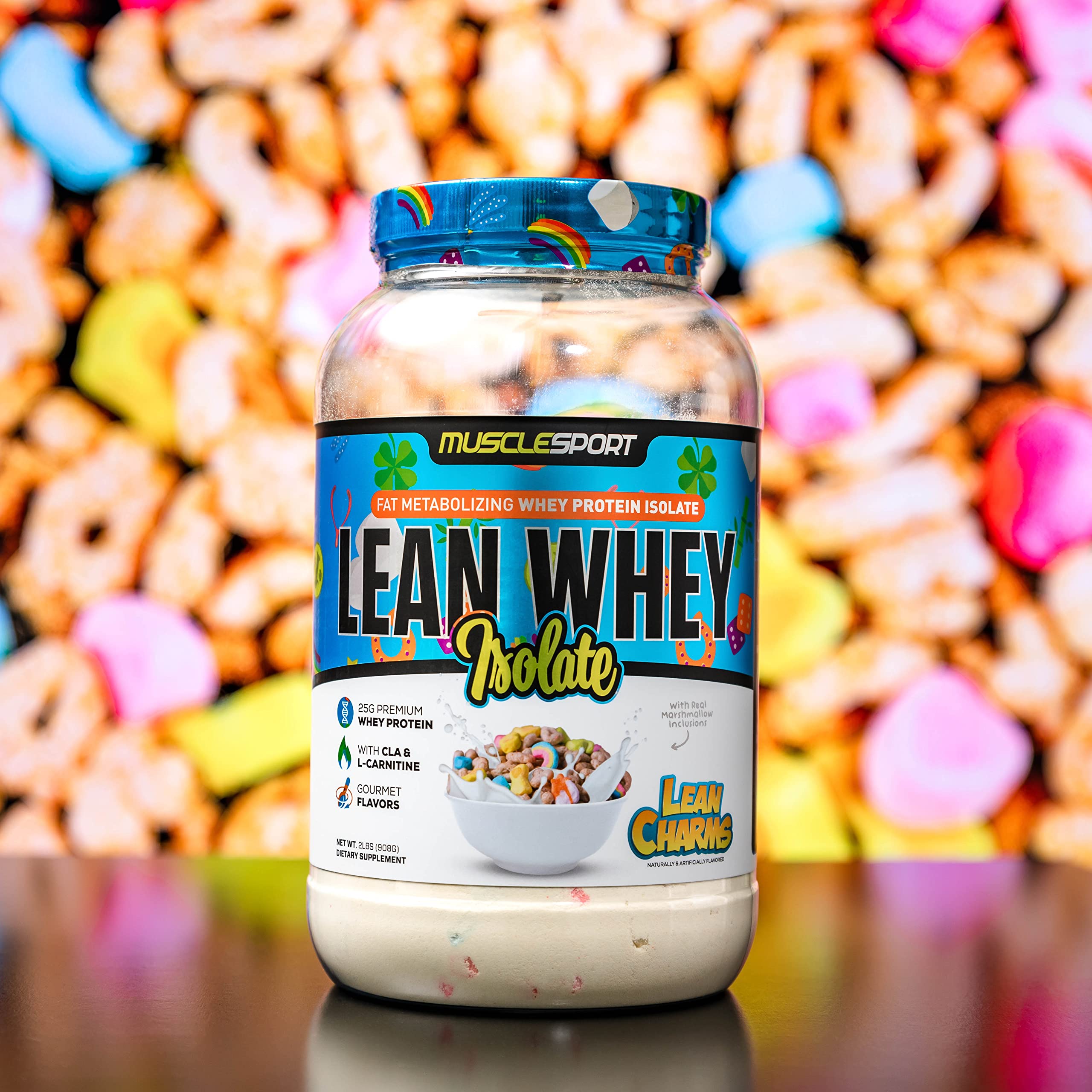 Musclesport Lean Whey Revolution™ Protein Powder - Whey Protein Isolate - Low Calorie, Low Carb, Low Fat - 25g Protein per Scoop (2lb, Lean Charms) - Perfect for Post-Workout Recovery & Weight Management