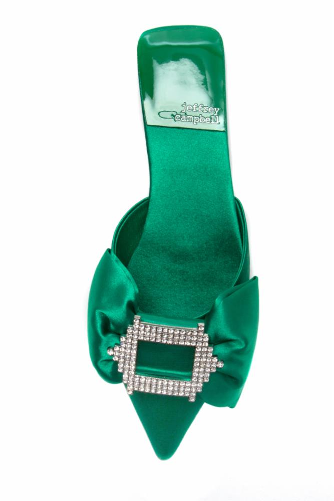 Jeffrey Campbell Women's Sit Pretty Green Mule Shoes - Comfortable & Stylish Slip-On for Casual Outings, Work & Everyday Wear